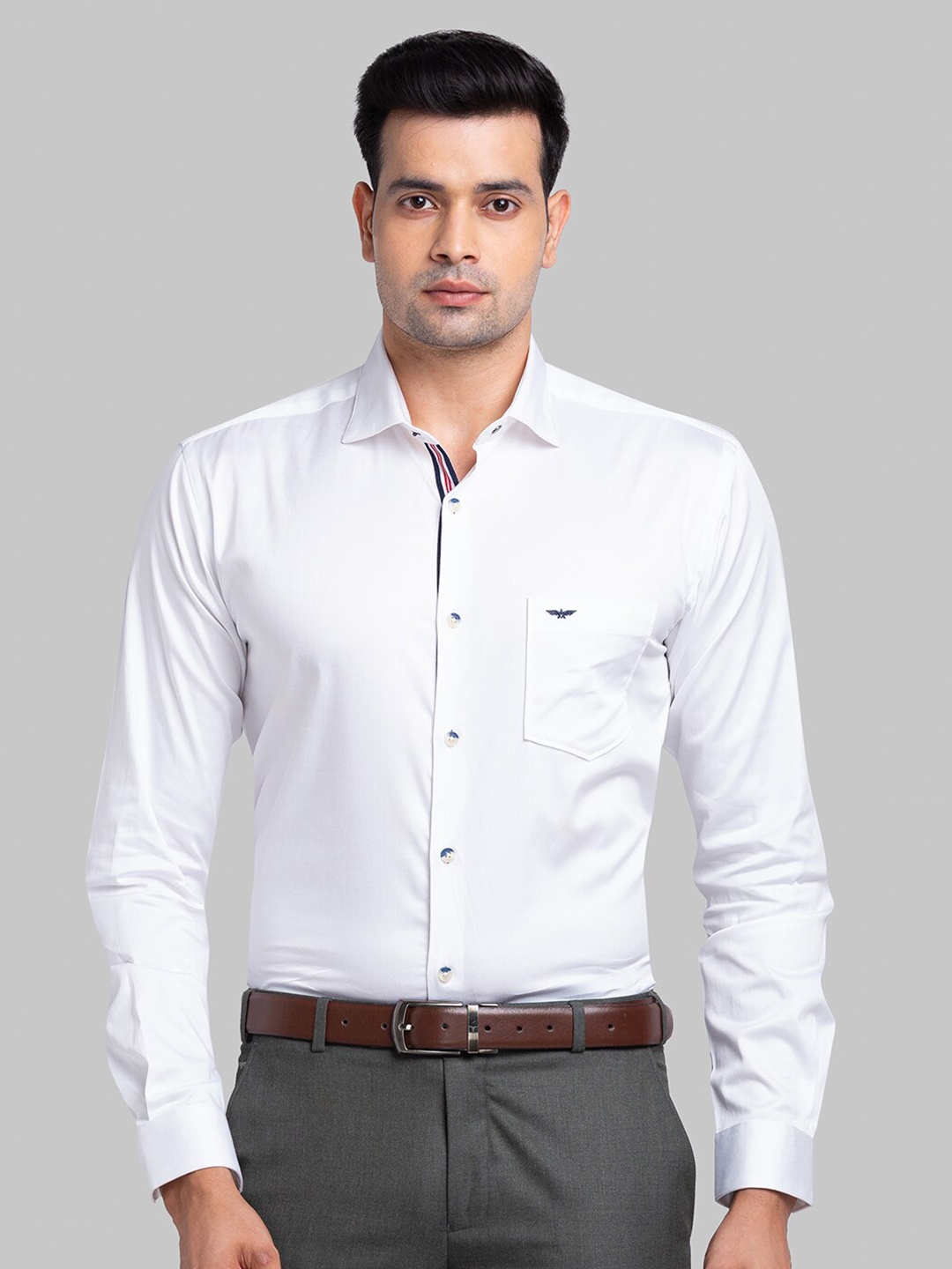 

Park Avenue Spread Collar Slim Fit Opaque Casual Shirt, White