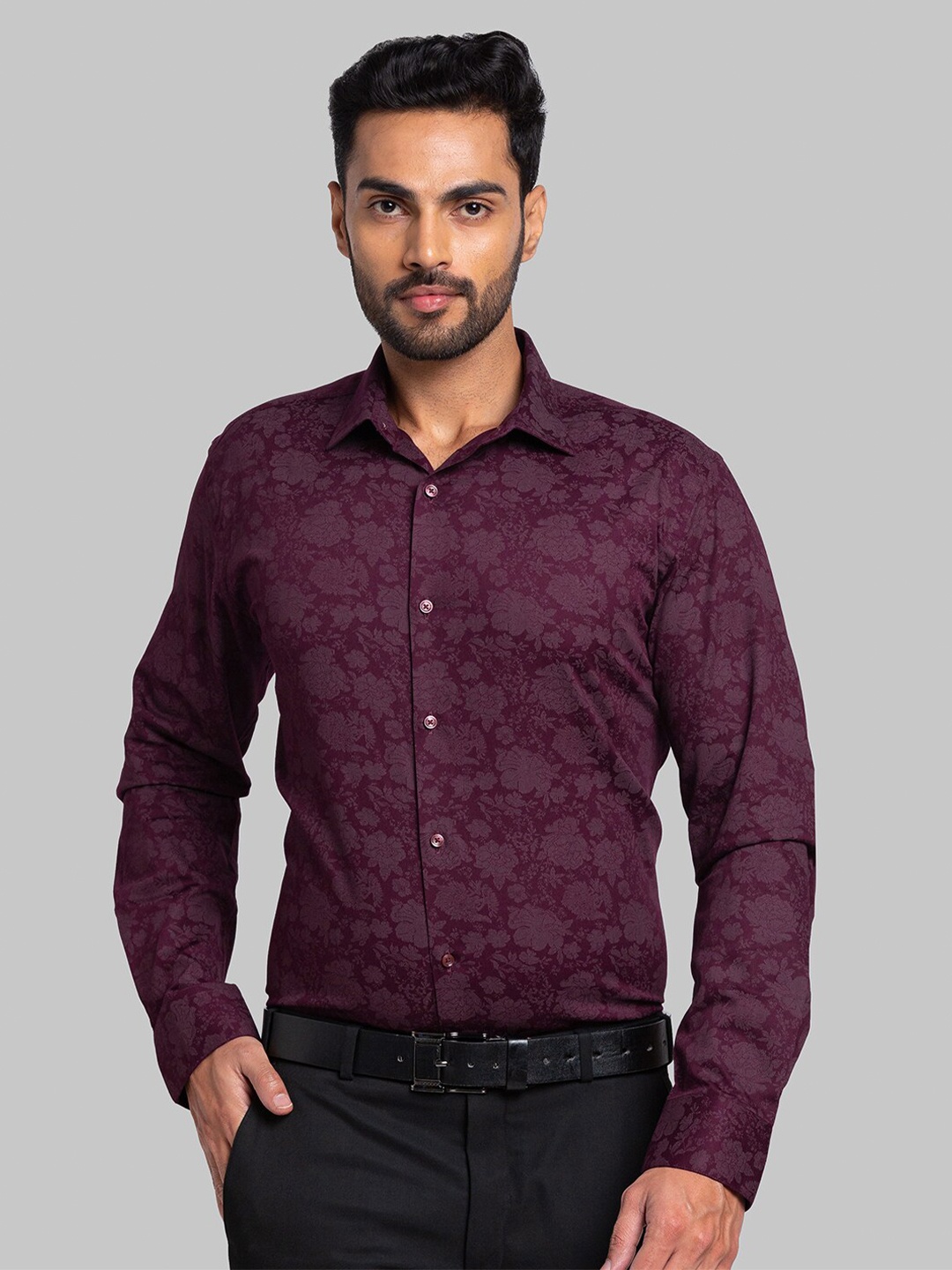 

Park Avenue Floral Printed Slim Fit Formal Shirt, Violet