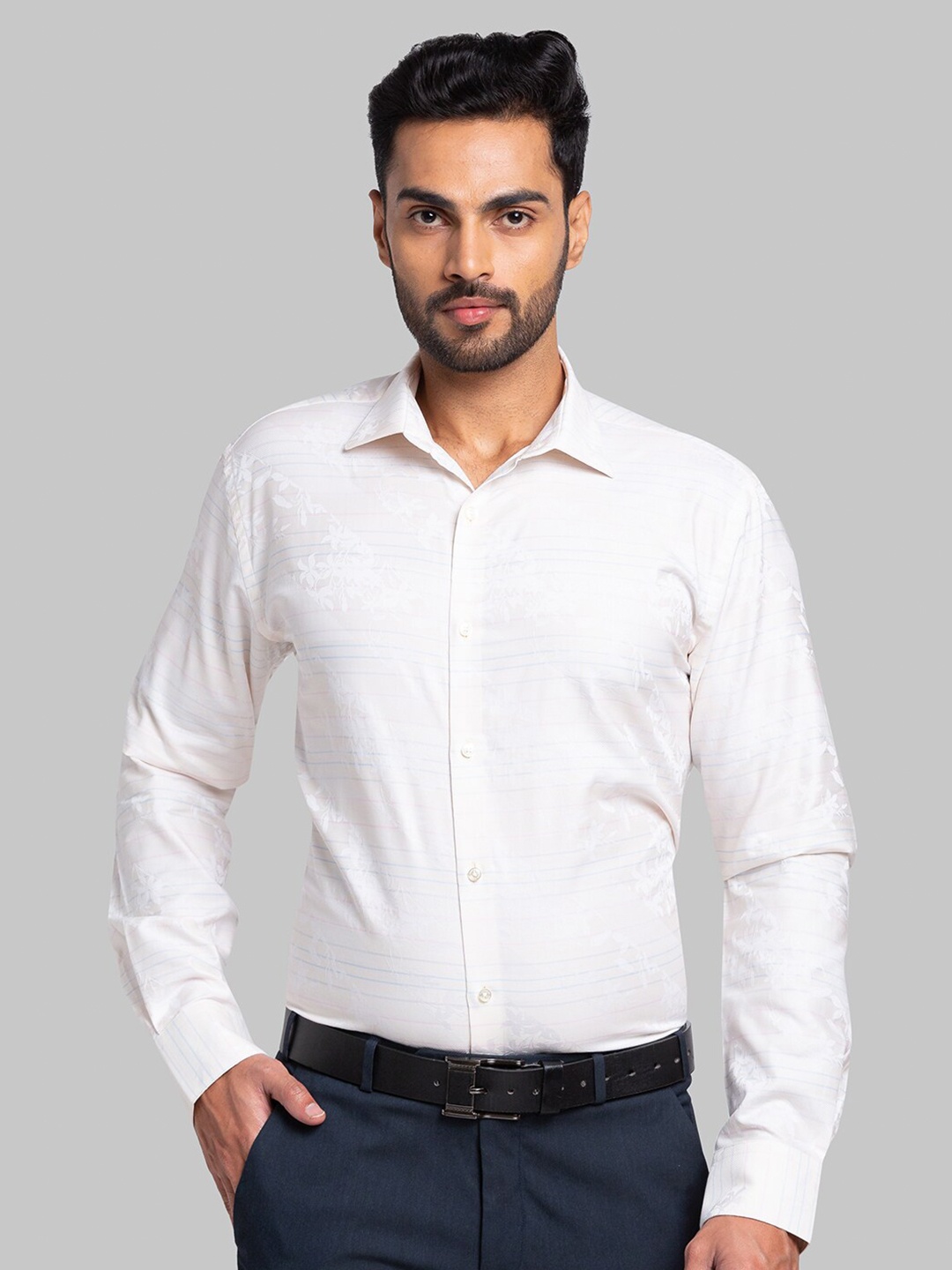 

Park Avenue Slim Fit Opaque Cotton Formal Shirt, Beige