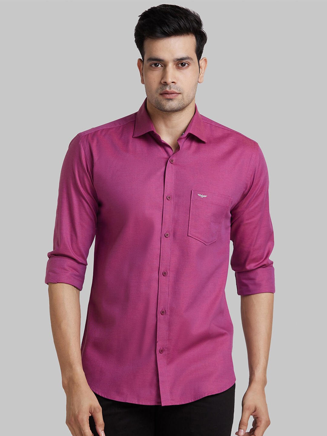 

Park Avenue Slim Fit Spread Collar Cotton Casual Shirt, Violet