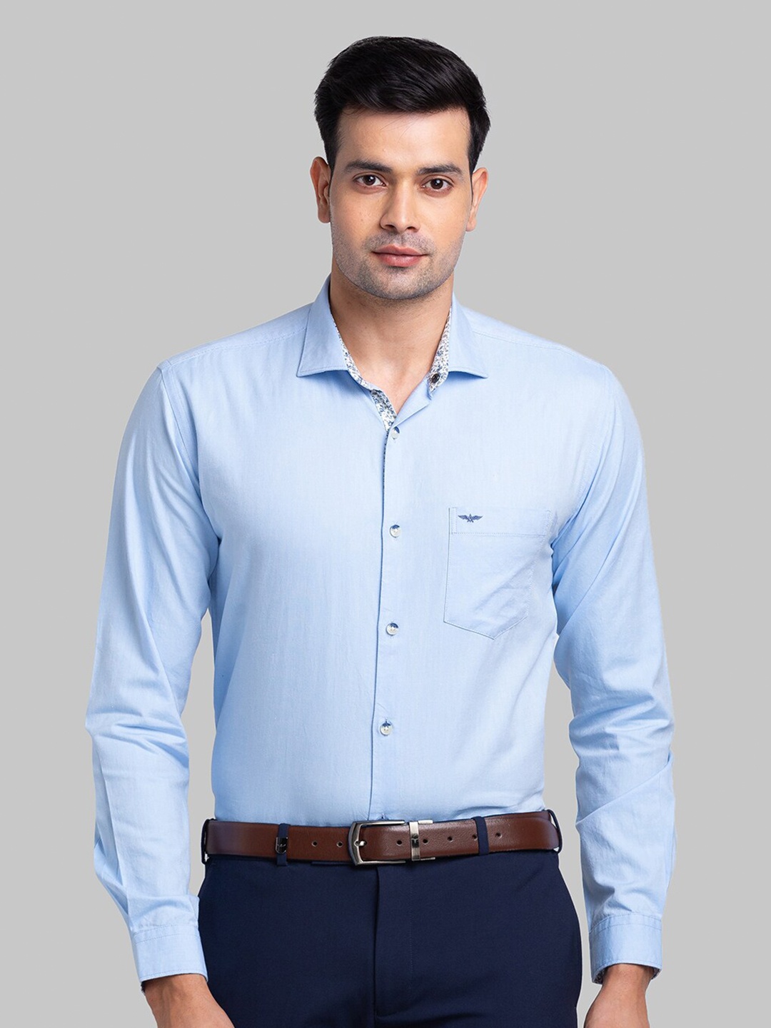 

Park Avenue Slim Fit Cutaway Collar Pure Cotton Formal Shirt, Blue