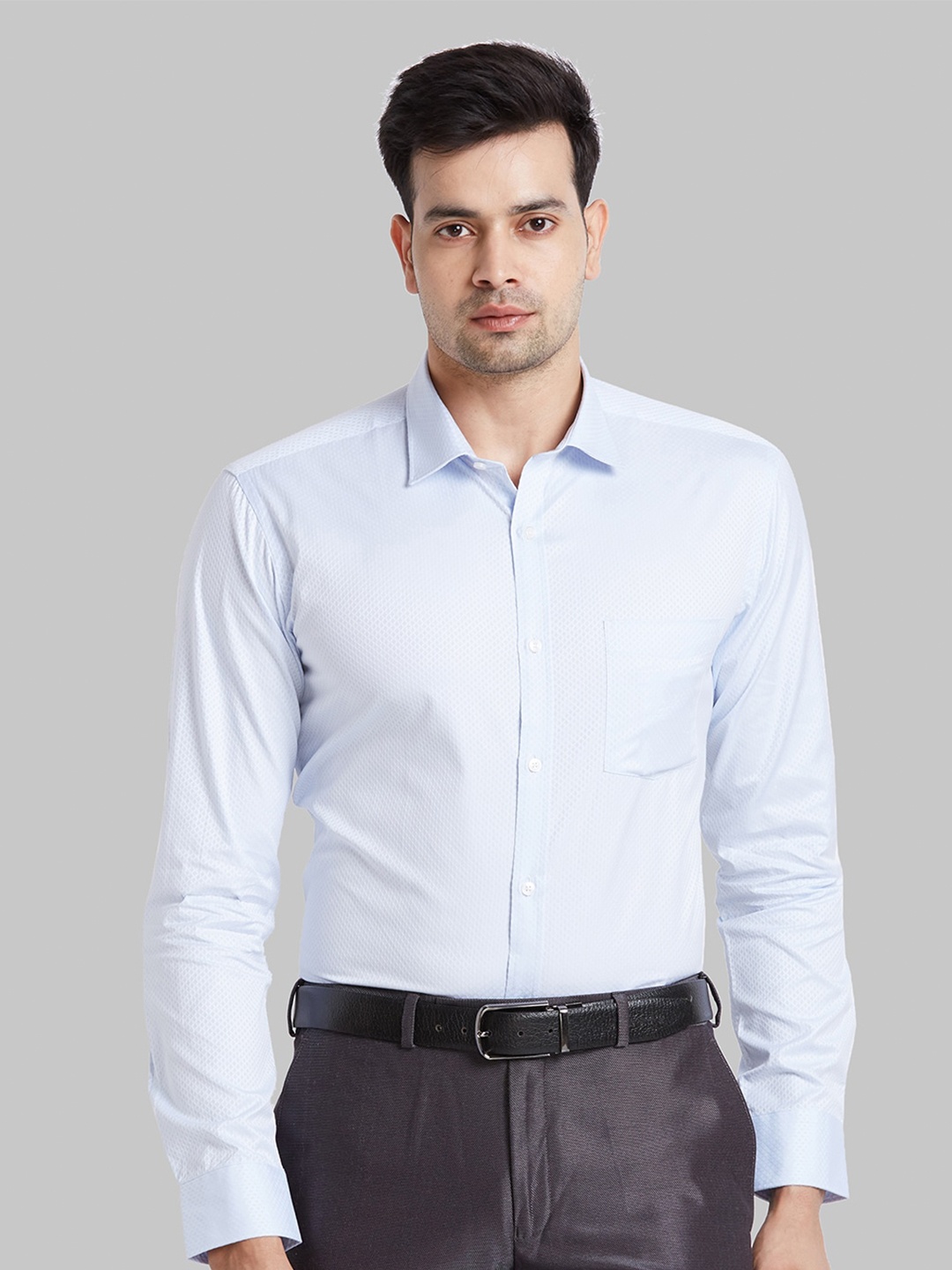 

Park Avenue Slim Fit Spread Collar Cotton Formal Shirt, Blue