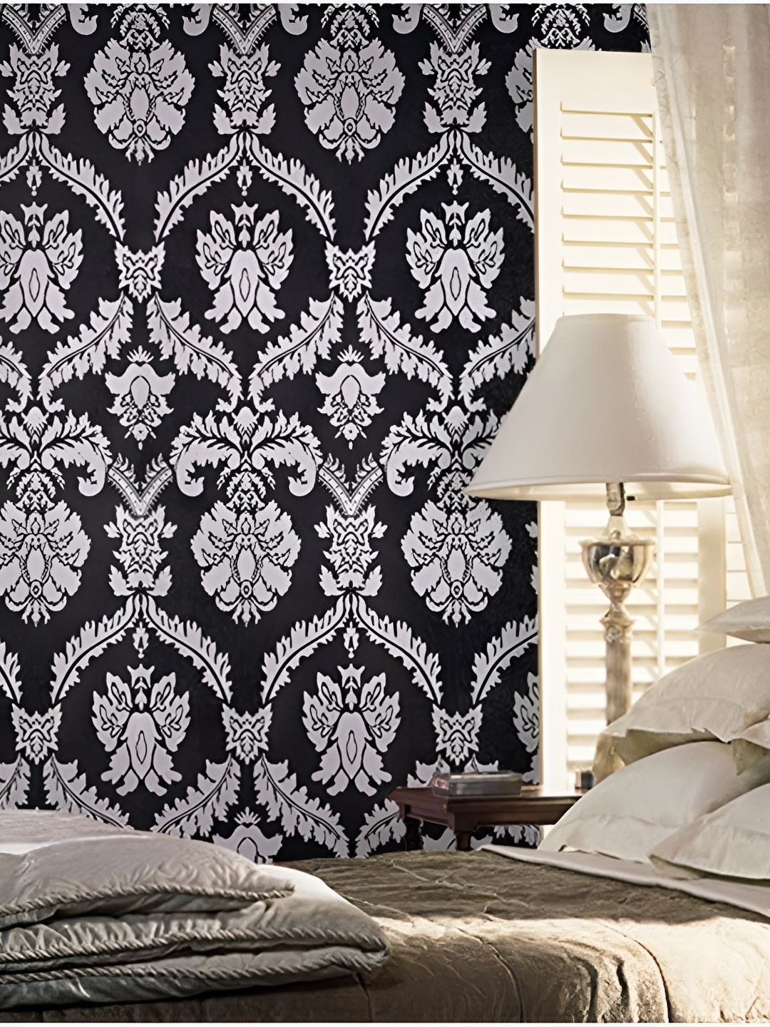 

Jaamso Royals Grey & Black Damsak Design Vintage Self Adhesive Wall Stickers