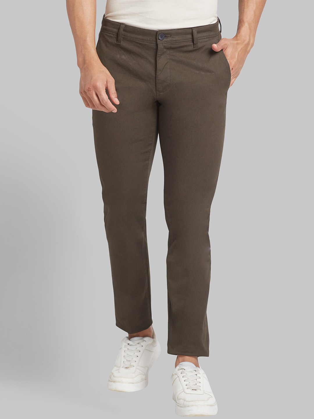 

Parx Men Tapered Fit Trousers, Green