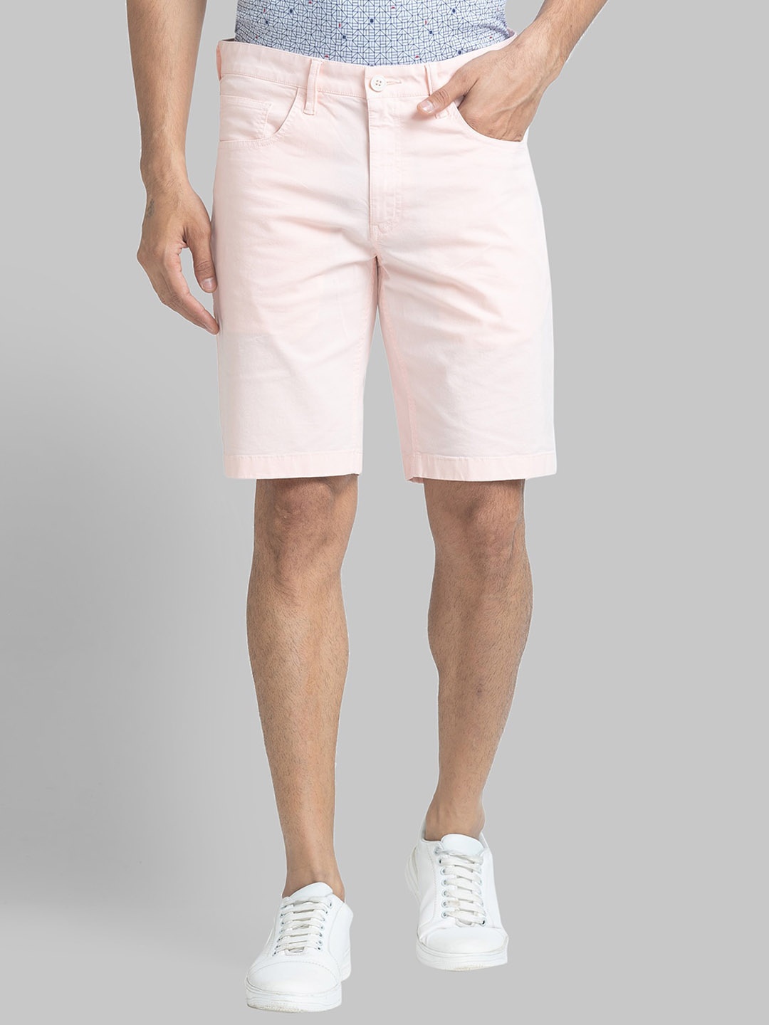 

Parx Men Mid-Rise Chino Shorts, Pink