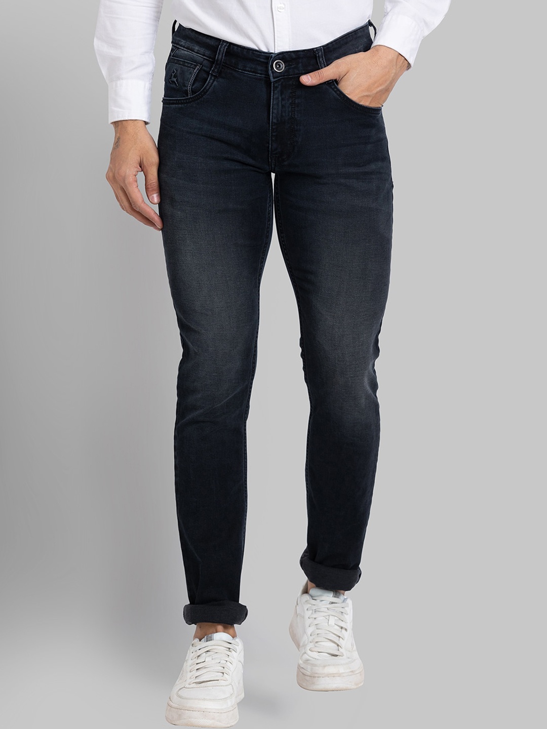 

Parx Men Tapered Fit Heavy Fade Jeans, Black