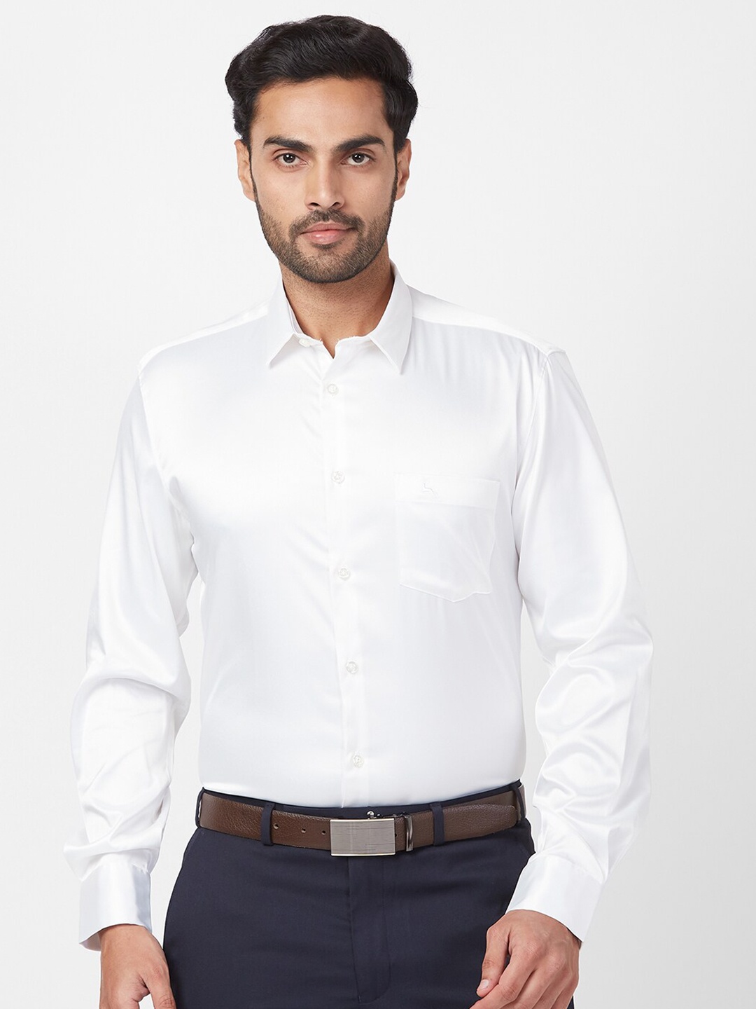

Parx Slim Fit Spread Collar Formal Shirt, White