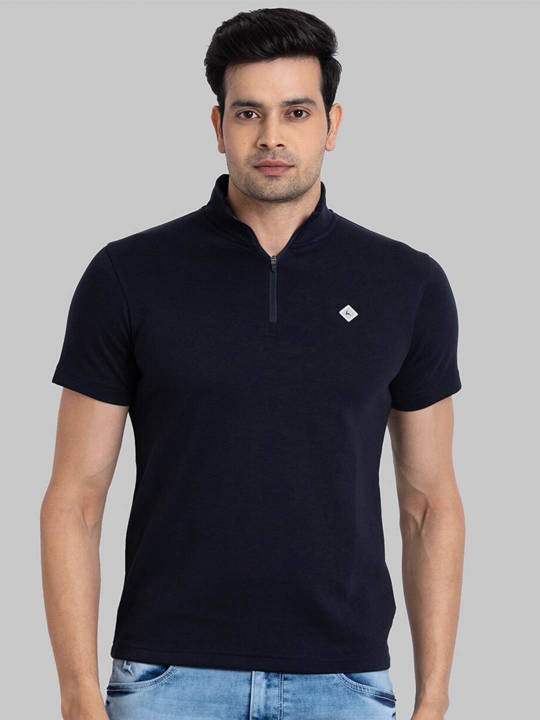 

Parx High Neck Short Sleeves T-shirt, Navy blue