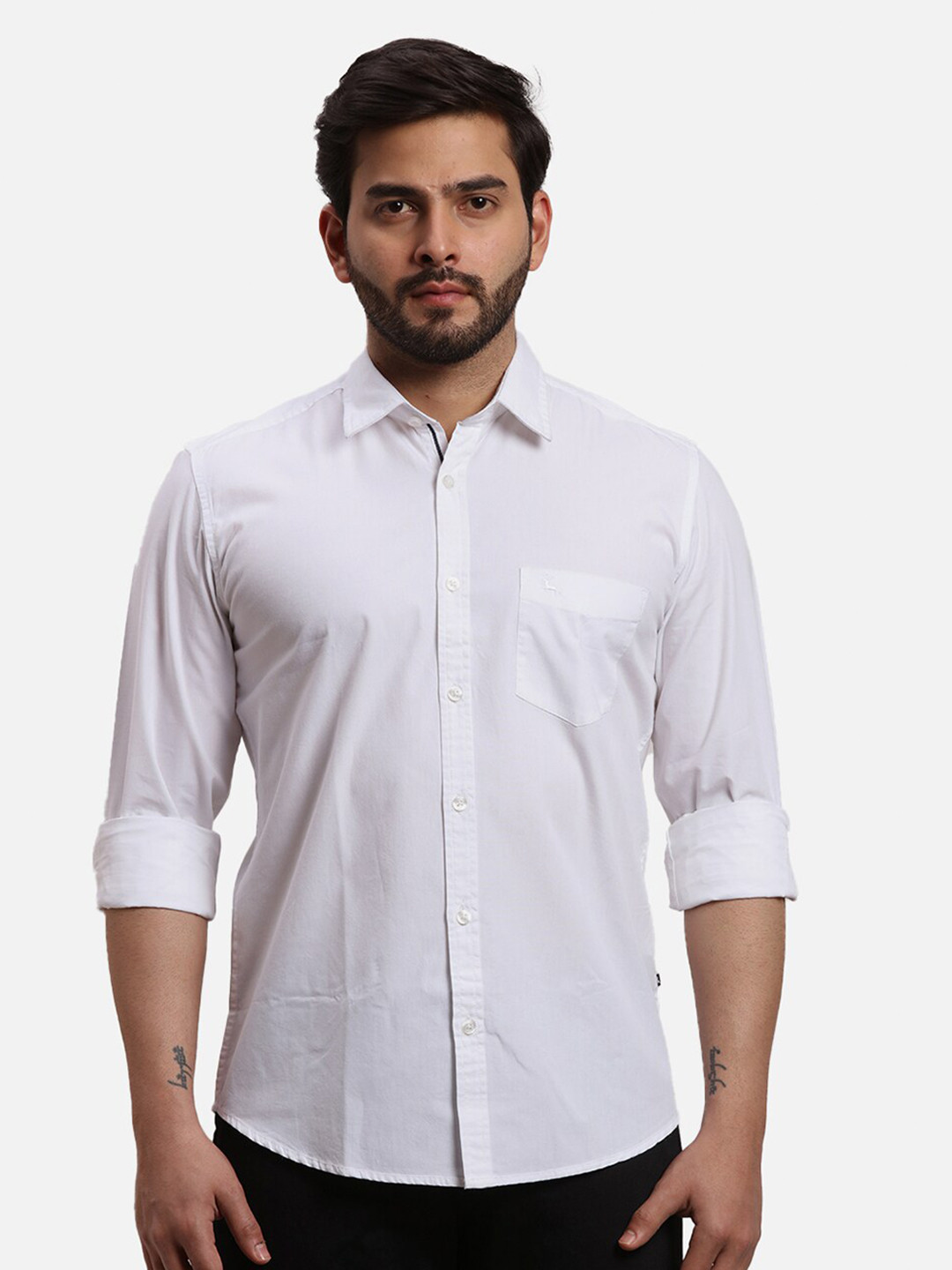 

Parx Slim Fit Cotton Casual Shirt, White