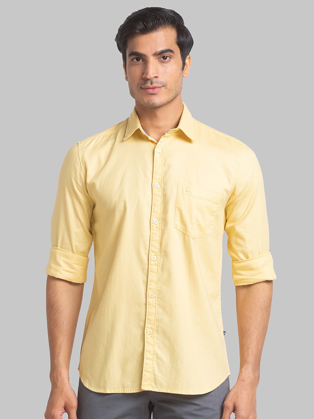 

Parx Slim Fit Cotton Casual Shirt, Yellow