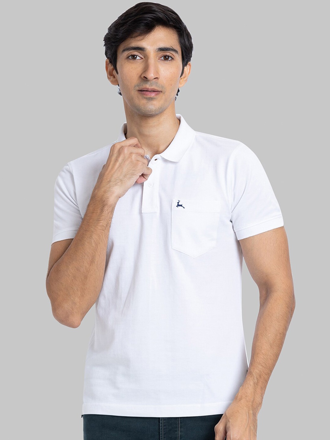 

Parx Polo Collar Short Sleeves Cotton Casual T-shirt, White