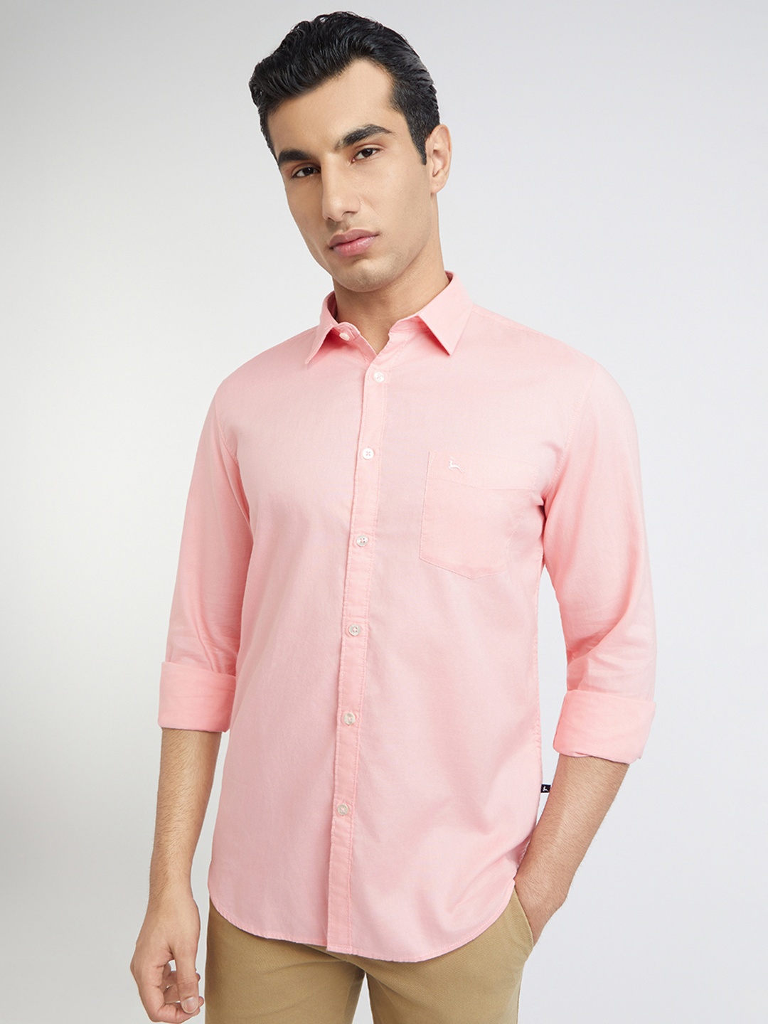 

Parx Slim Fit Spread Collar Cotton Casual Shirt, Red