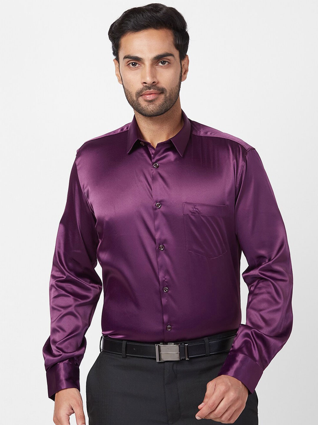 

Parx Slim Fit Spread Collar Casual Shirt, Violet