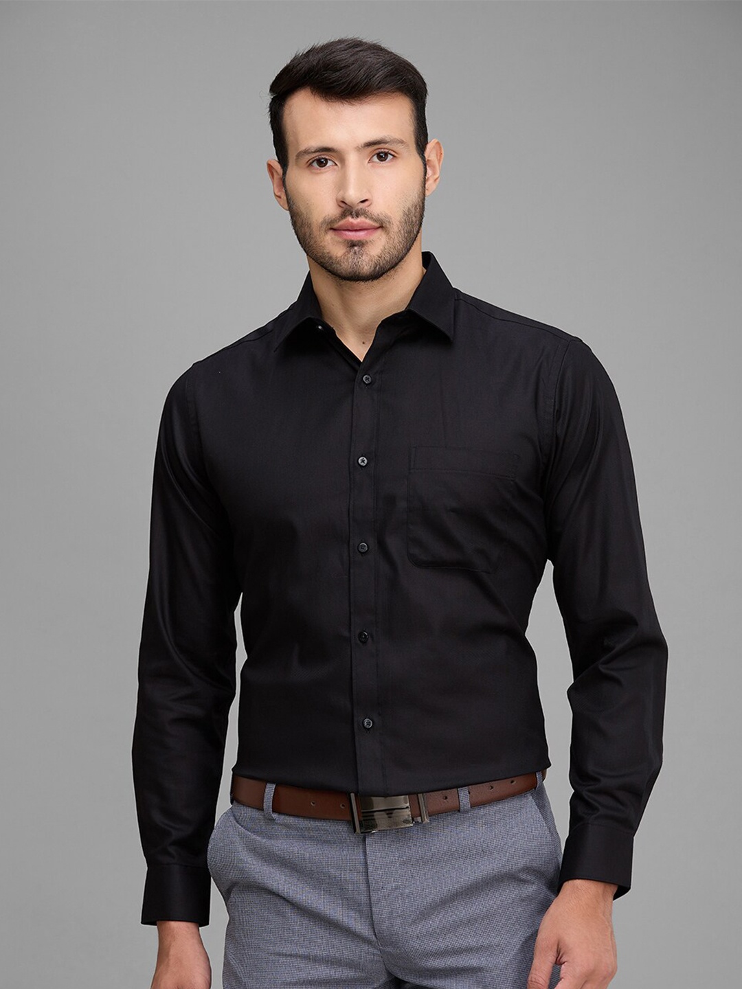 

Raymond Cotton Slim Fit Formal Shirt, Black
