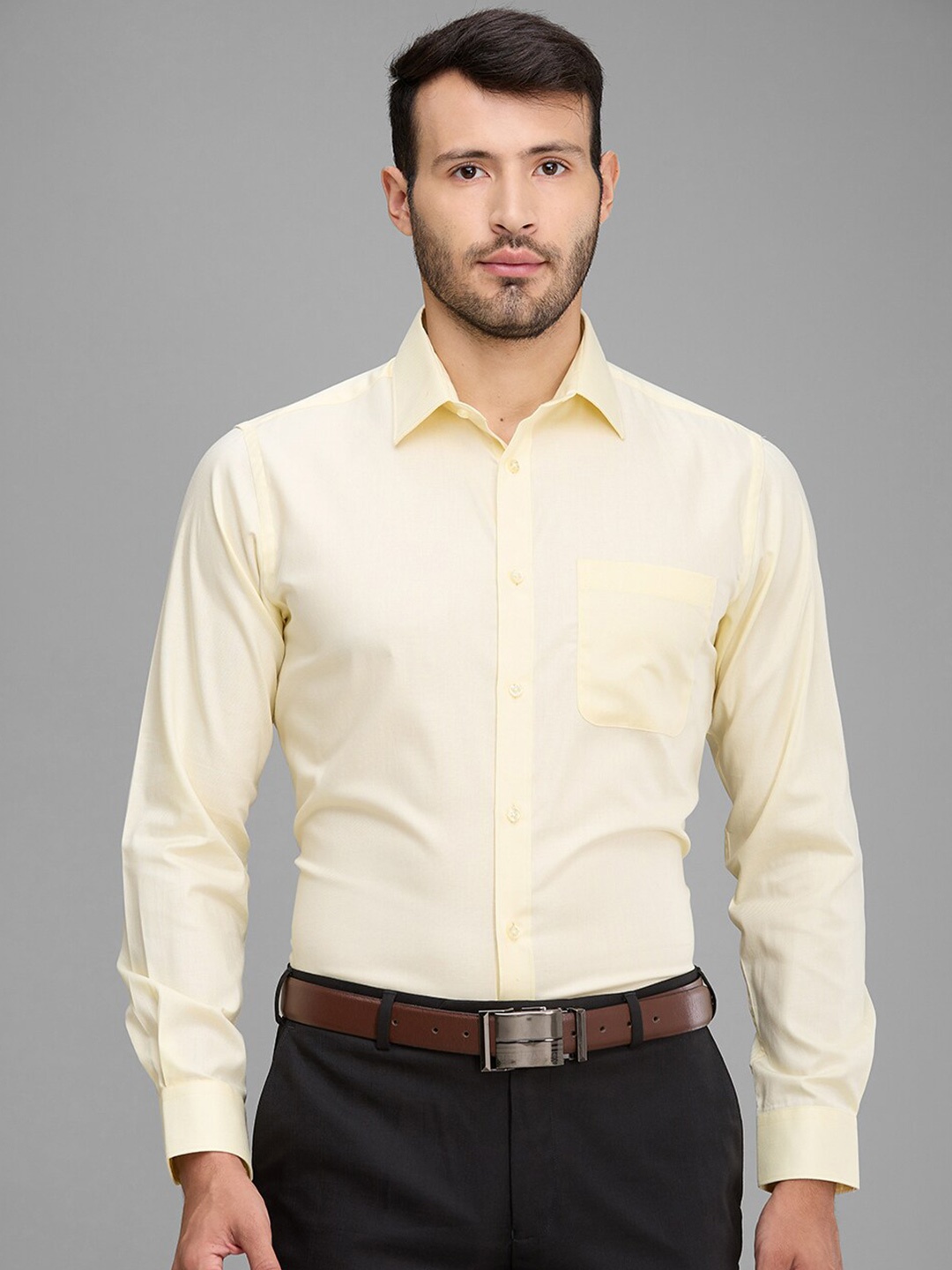 

Raymond Pure Cotton Slim Fit Formal Shirt, Yellow