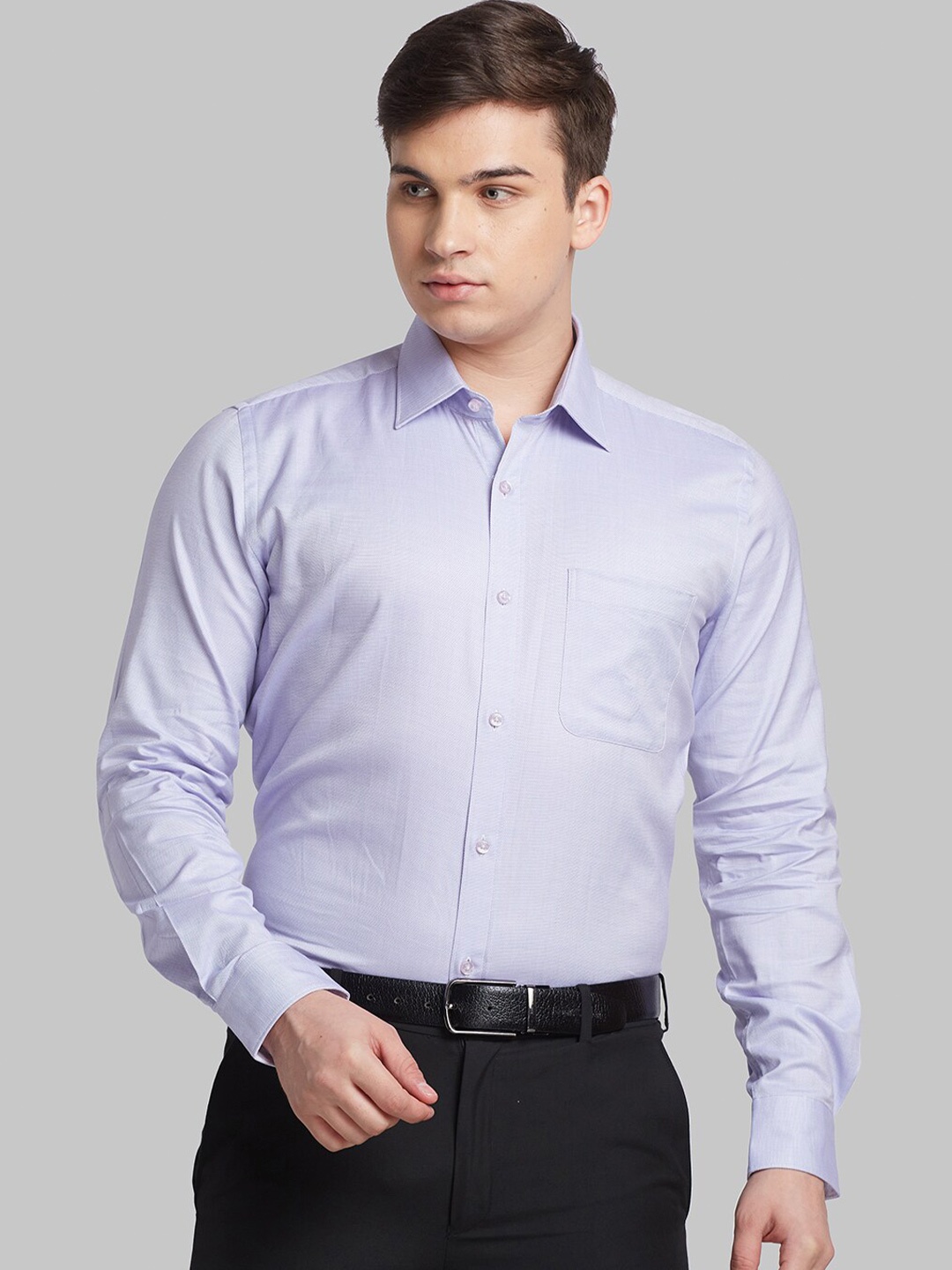 

Raymond Contemporary Fit Spread Collar Cotton Formal Shirt, Violet