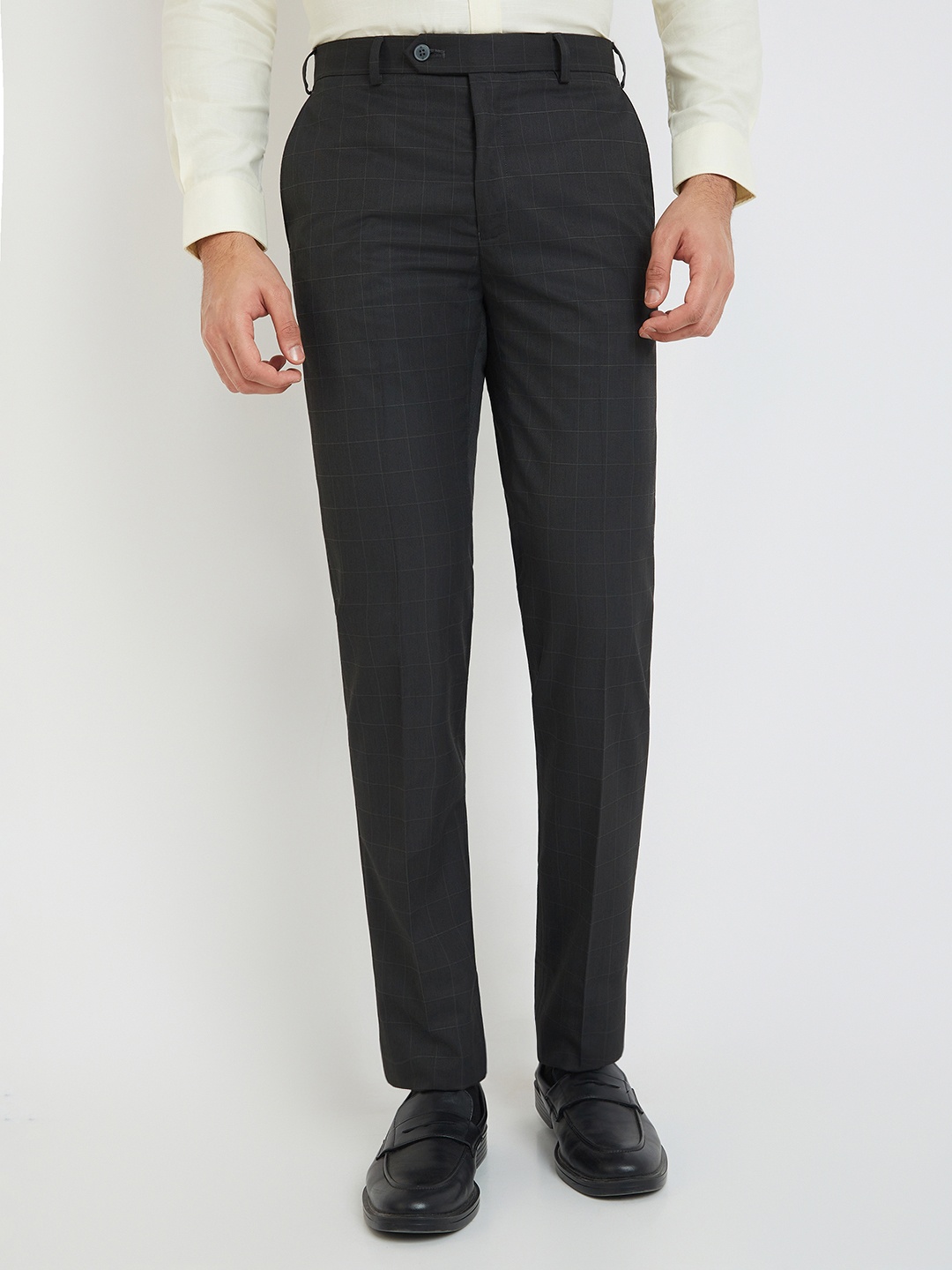 

Raymond Checked Contemporary Fit Formal Trouser, Grey