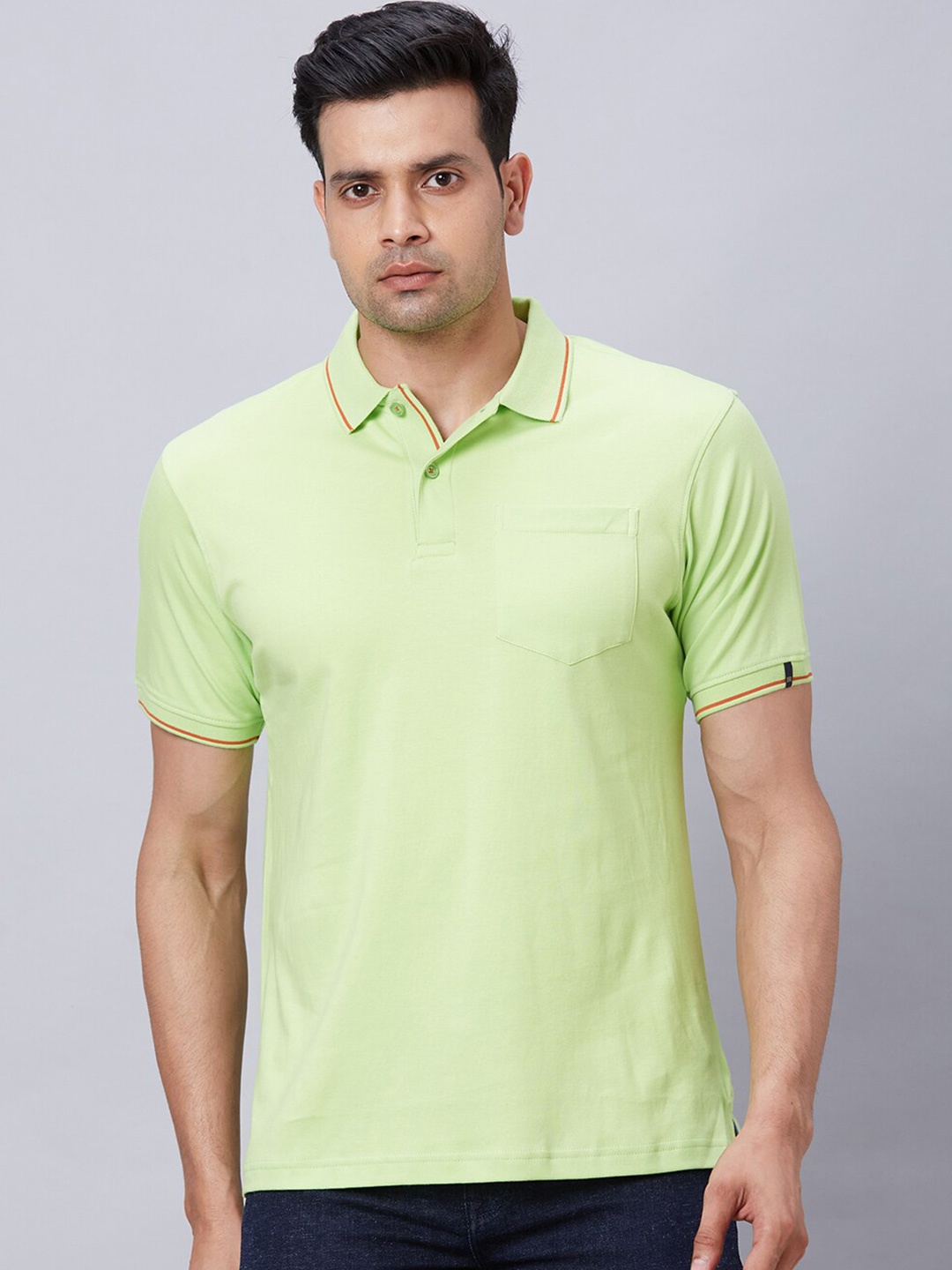 

Raymond Pure Cotton Polo Collar Regular Fit Tshirt, Green
