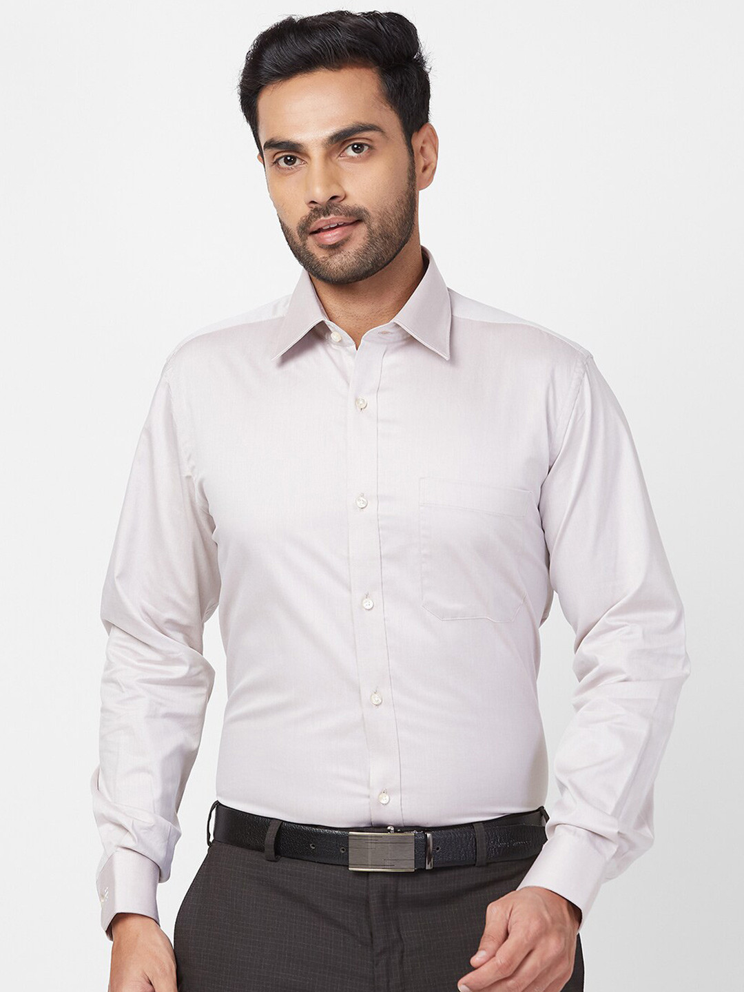 

Raymond Spread Collar Pure Cotton Contemporary-Fit Formal Shirt, Off white