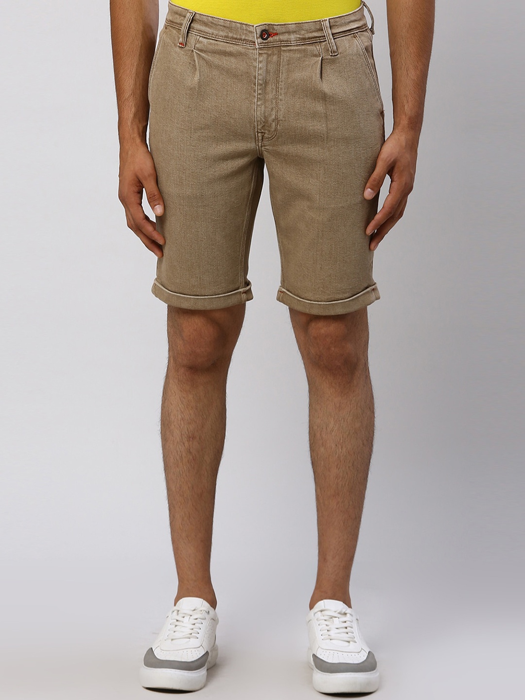 

Raymond Men Slim Fit Cotton Shorts, Khaki