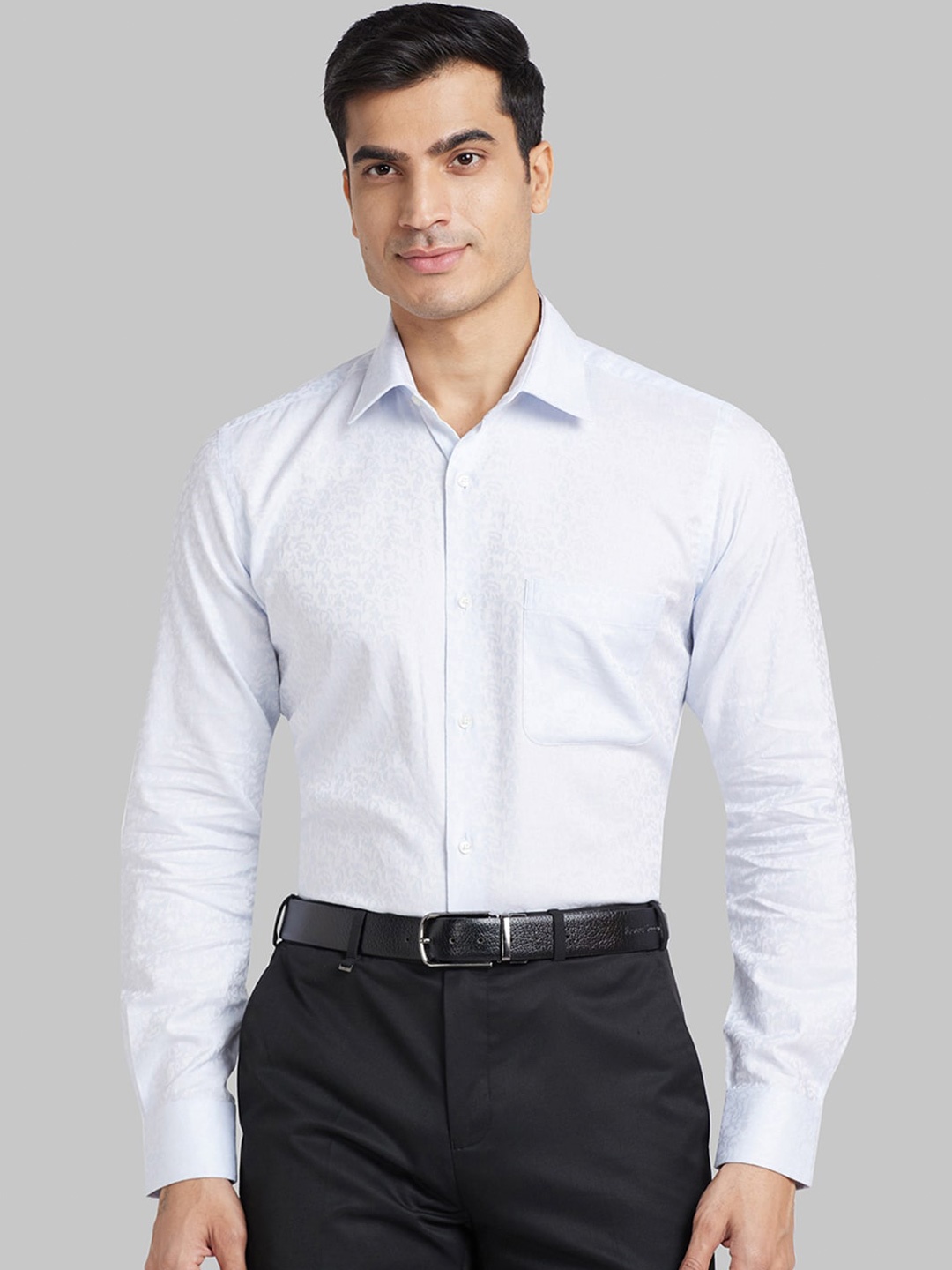 

Raymond Abstract Printed Contemporary-Fit Pure Cotton Formal Shirt, Blue