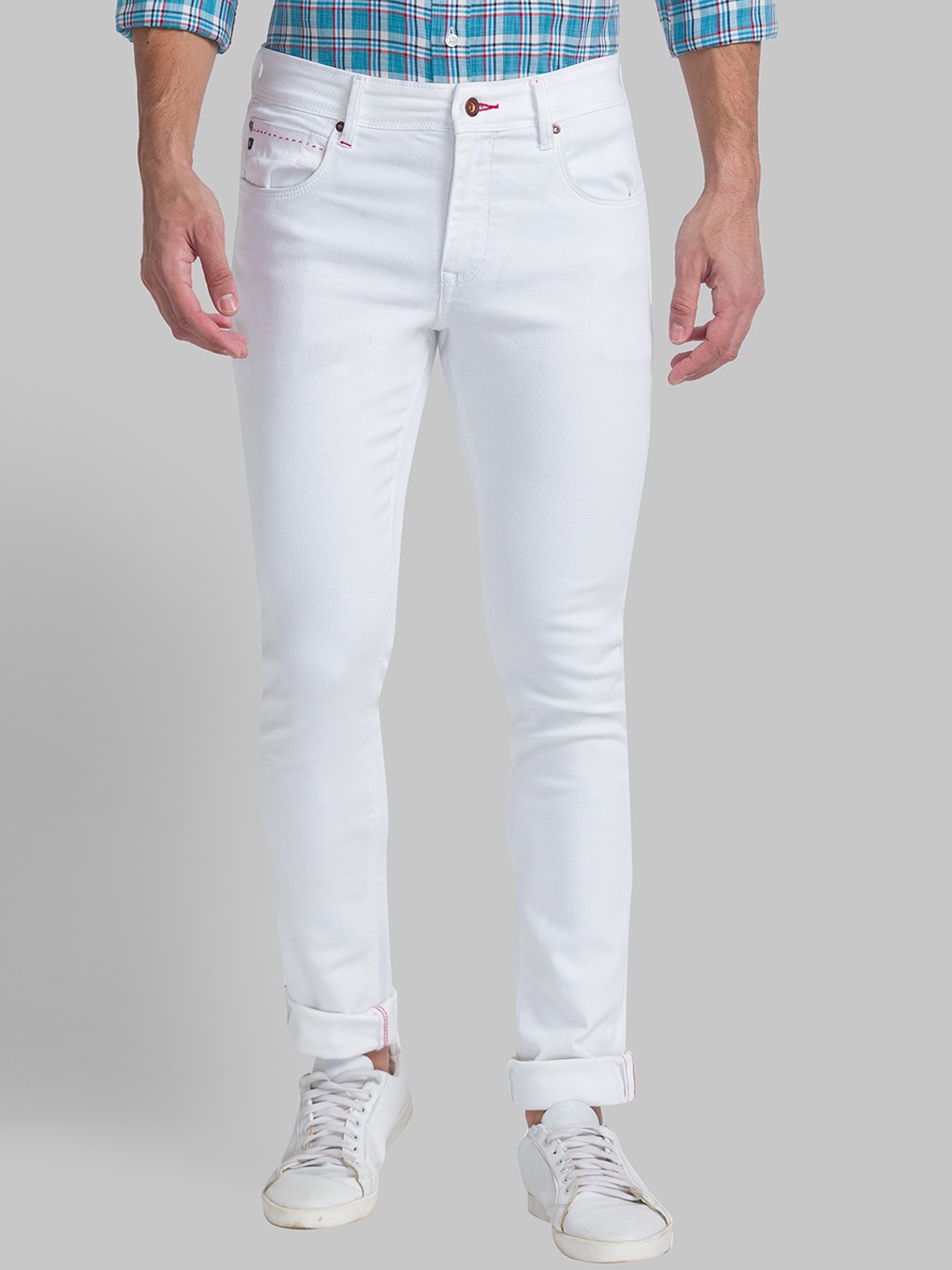 

Raymond Men Mid-Rise Clean Look Slim Fit Stretchable Jeans, White