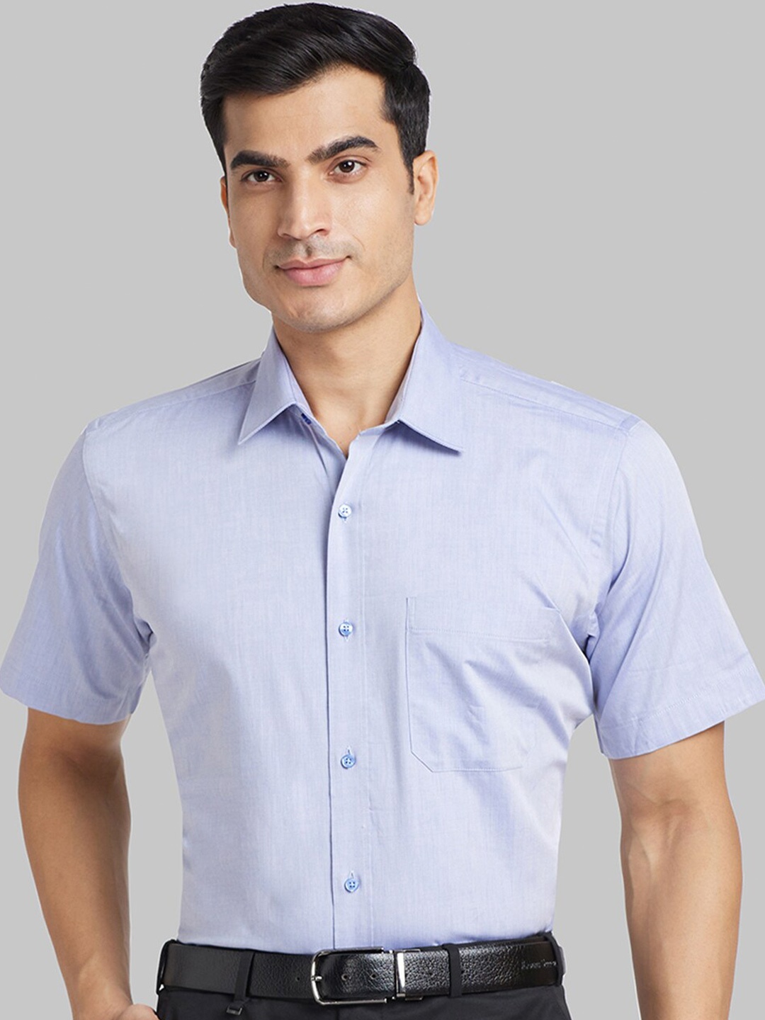 

Raymond Contemporary-Fit Pure Cotton Formal Shirt, Blue