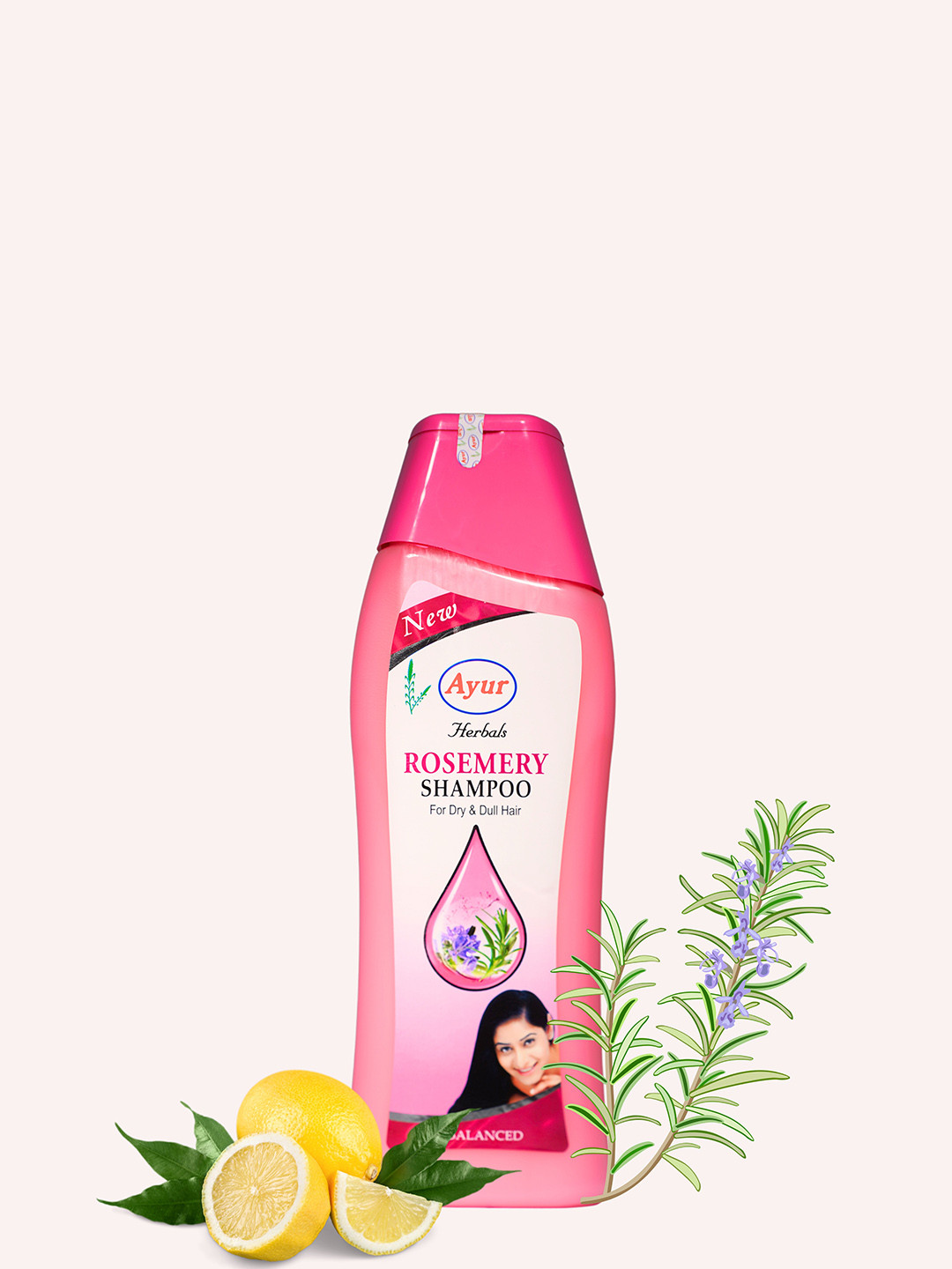 

AYUR HERBALS Rosemary Shampoo for Dry & Dull Hair - 500ml, Pink