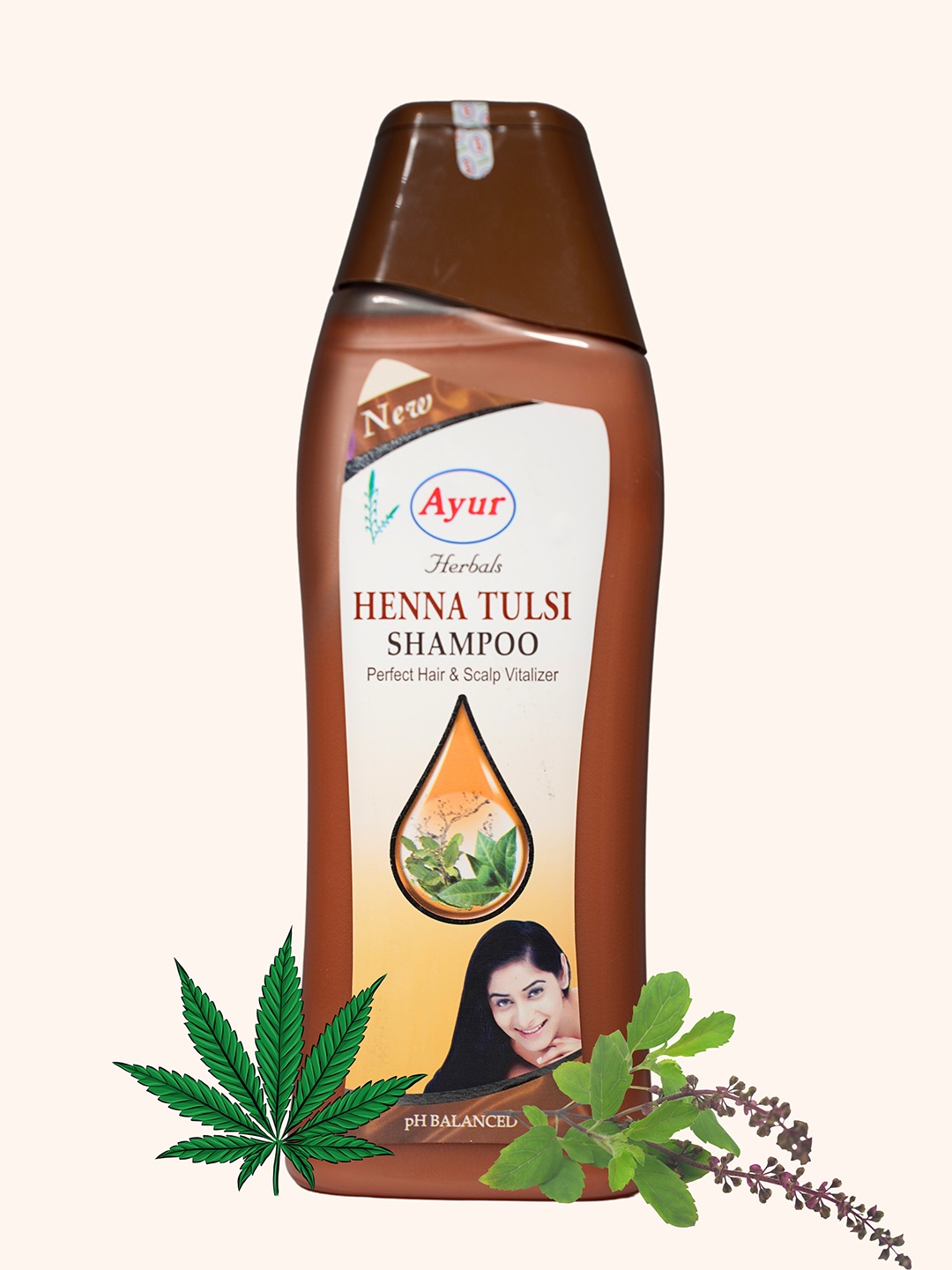 

AYUR HERBALS Henna Tulsi Shampoo With Aloe Vera for Scalp Vitalizer - 1000ml, Brown