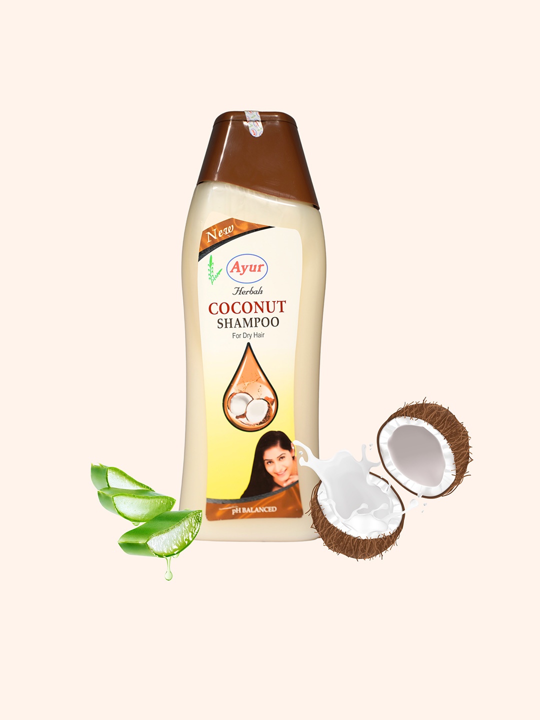 

AYUR HERBALS Coconut Shampoo For Dry Hair - 500ml, Cream