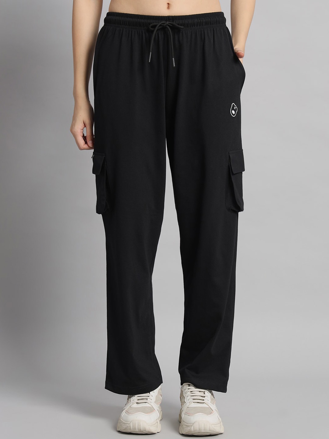 

GRIFFEL Women Mid Rise Track Pants, Black