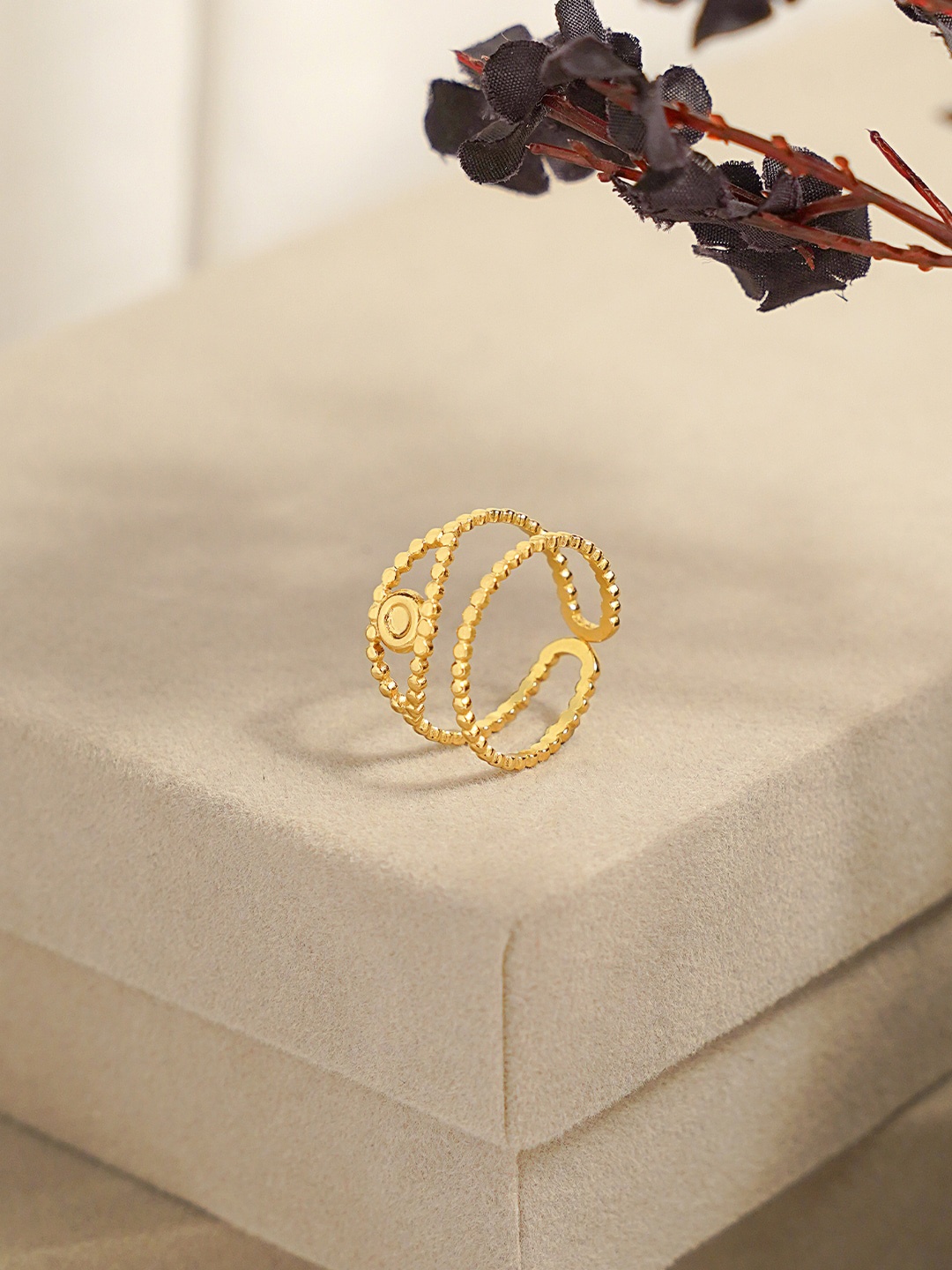 

SWASHAA 18KT Gold-Plated Barkha Eye Finger Ring