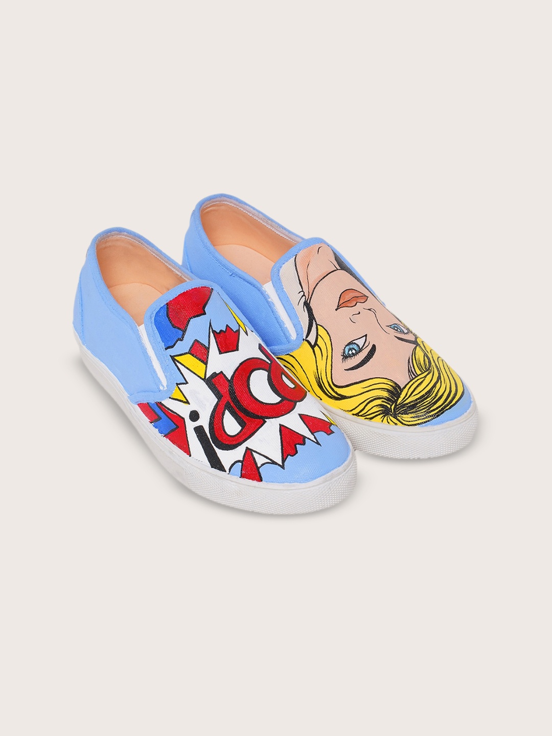 

THE QUIRKY NAARI Women Printed Slip-On Sneakers, Blue