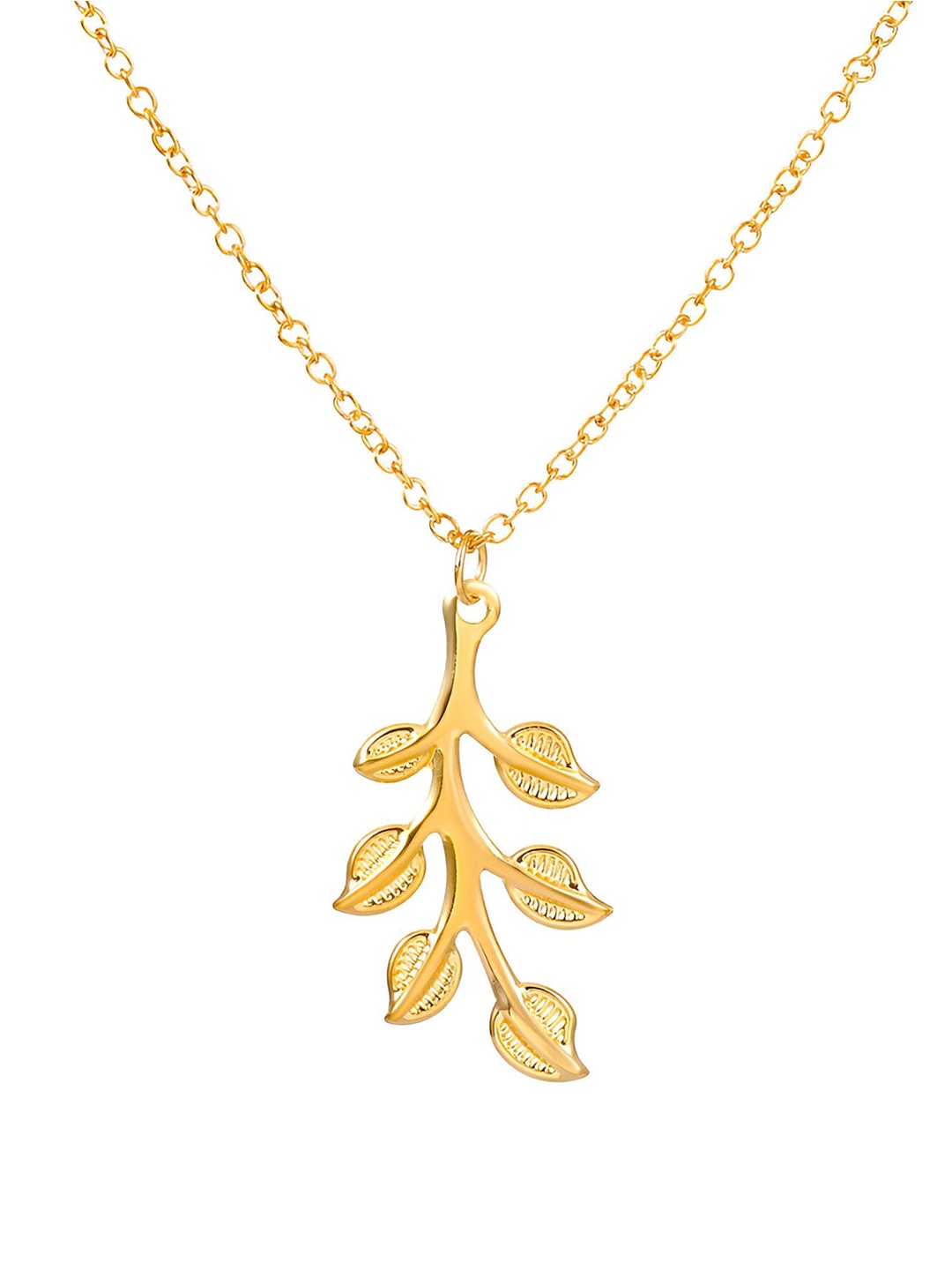 

Goho Gold-Plated Leaf Pendant with Chain
