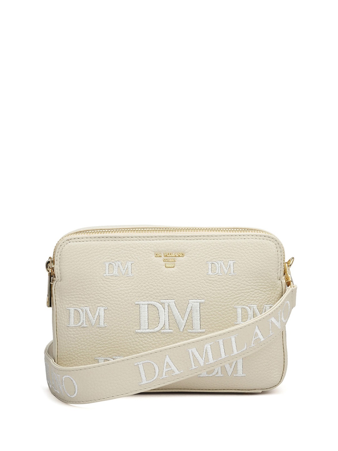 

Da Milano Textured Leather Sling Bag, Off white