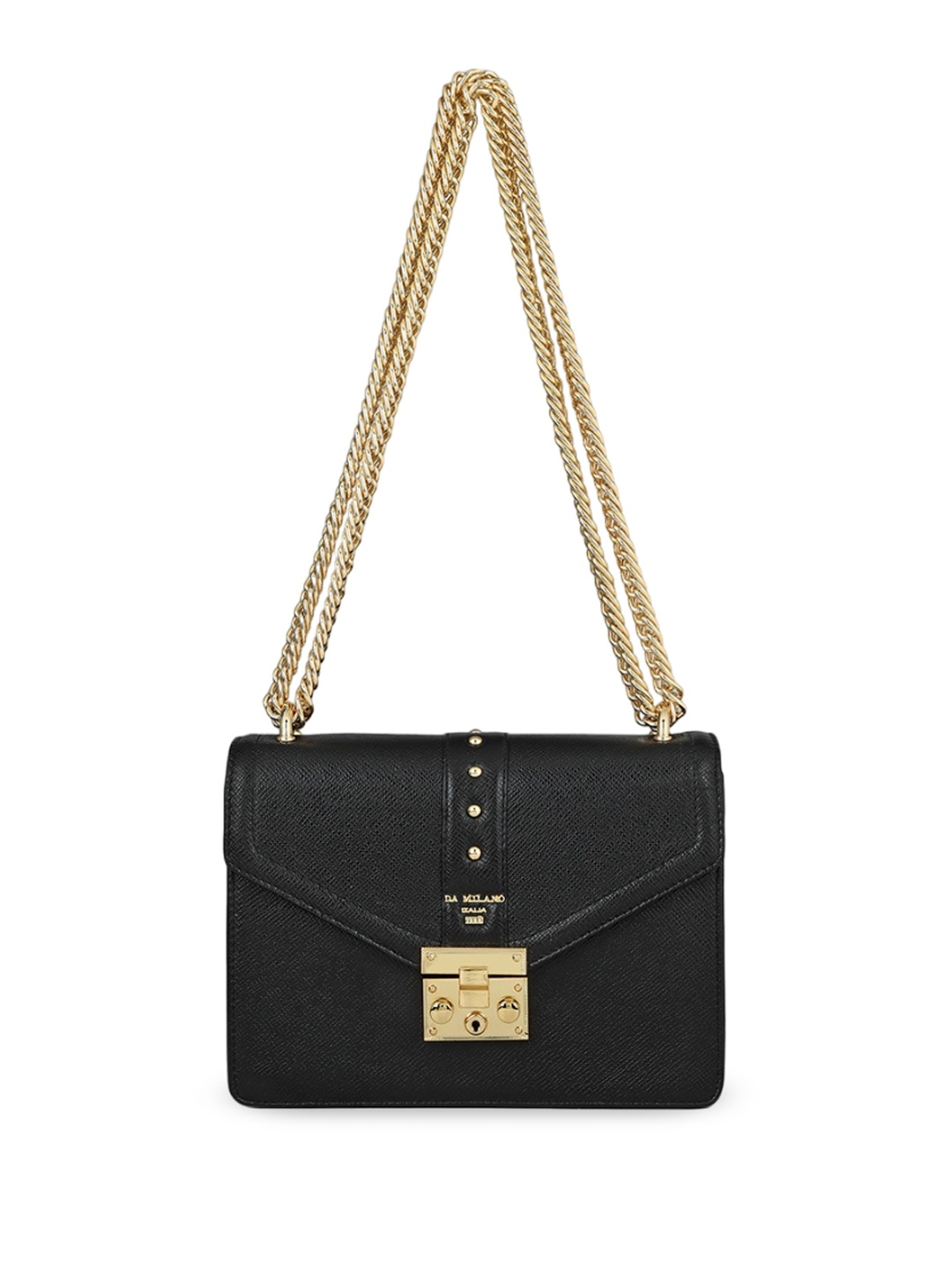 

Da Milano Textured Leather Sling Bag, Black