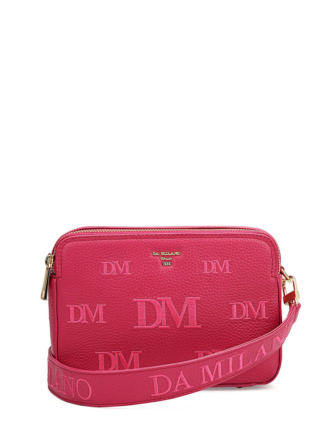 

Da Milano Printed Leather Structured Sling Bag, Magenta