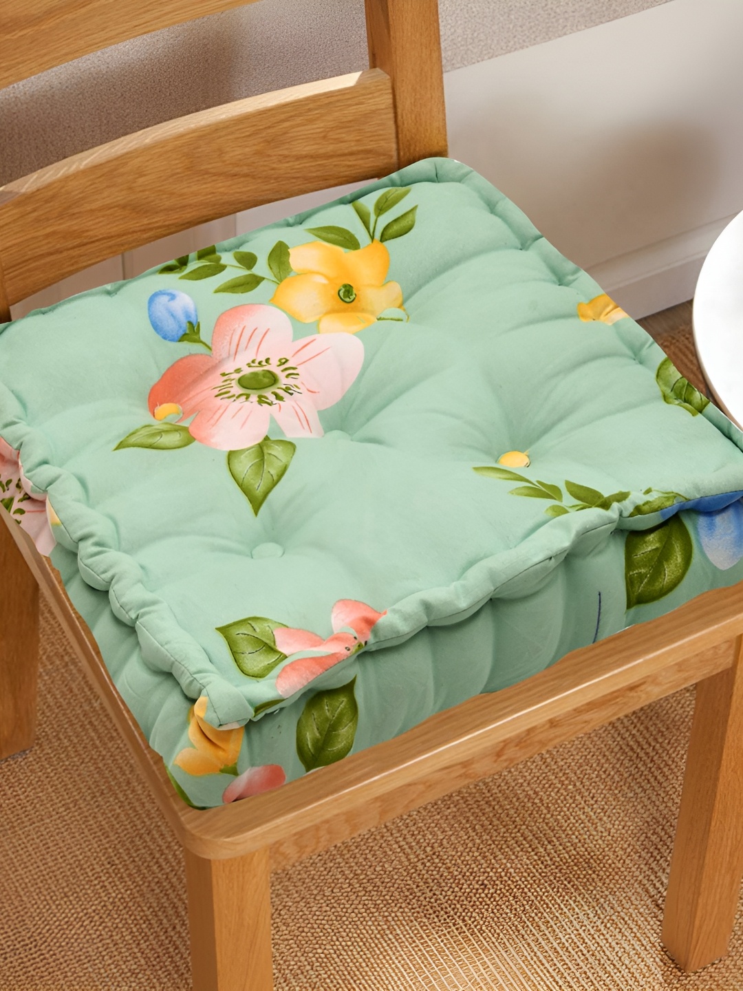 

RRC Green Geometric Printed Chair Pad