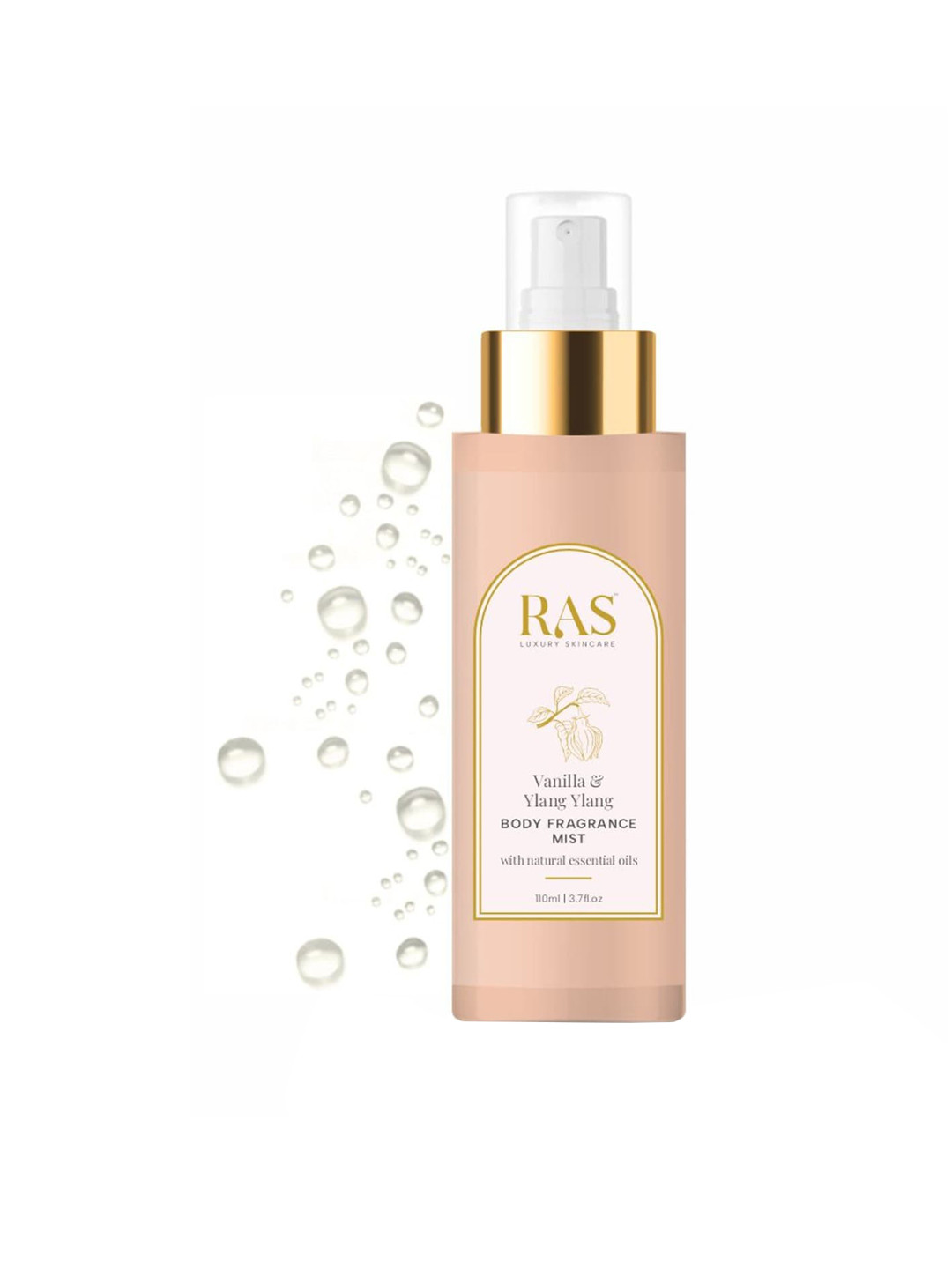 

RAS LUXURY OILS Vanilla & Ylang Ylang Body Fragrance Mist With Natural EssentialsOil-110ml, Transparent