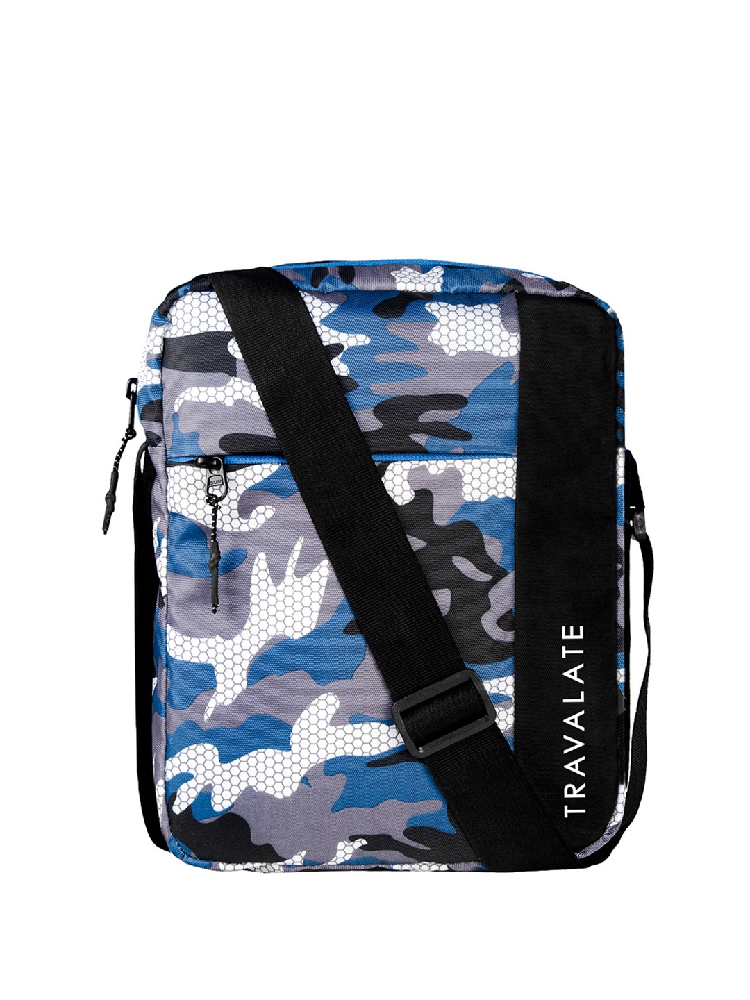 

TRAVALATE Unisex Printed Messenger Bag, Blue