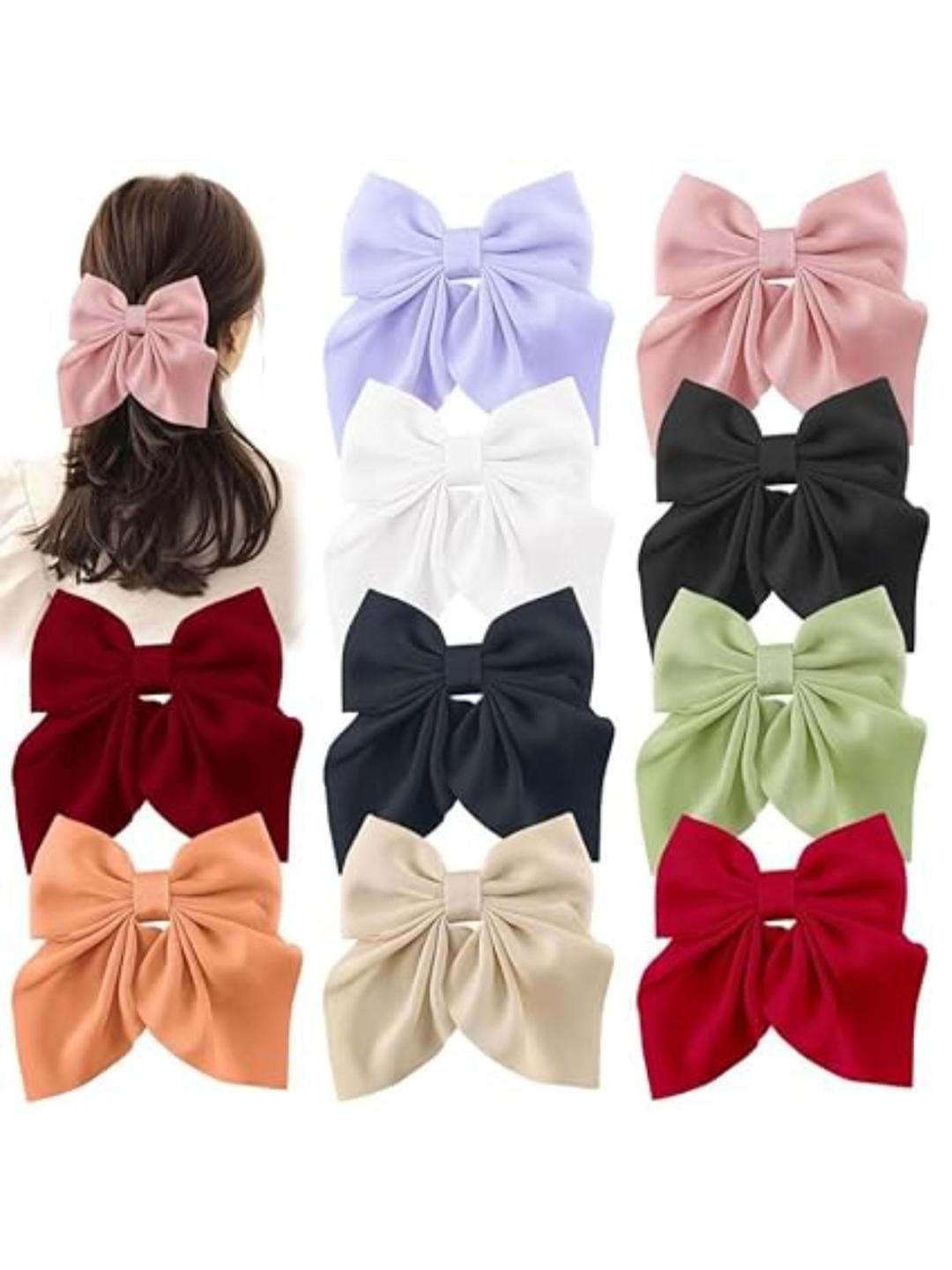 

DN Creation Women Set of 6 Assorted Silk French Barrette