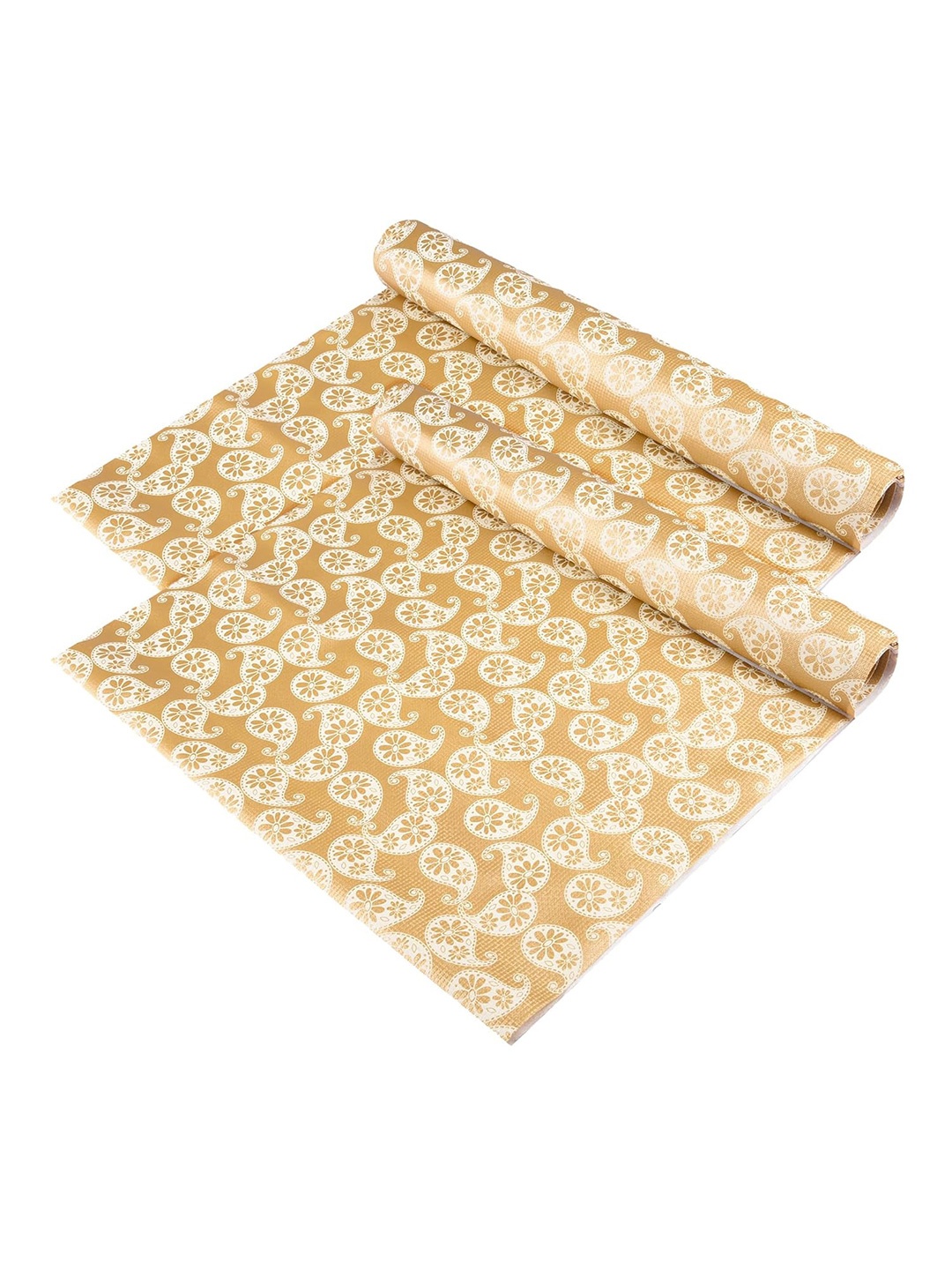 

Kuber Industries Gold-Toned & Beige 2 Pieces Printed Shelf Liner