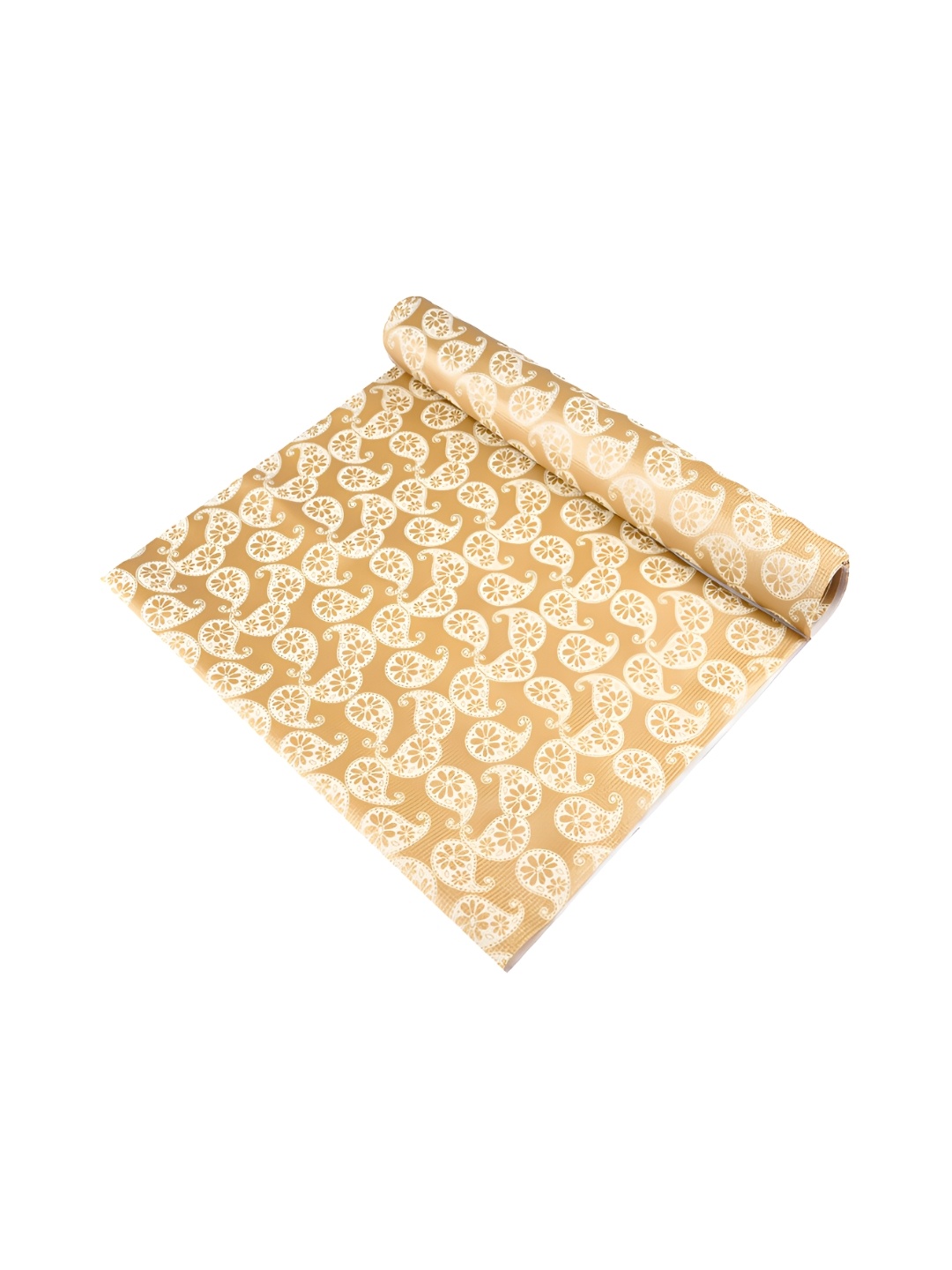 

Kuber Industries Gold Toned & White Printed Shelf Liner
