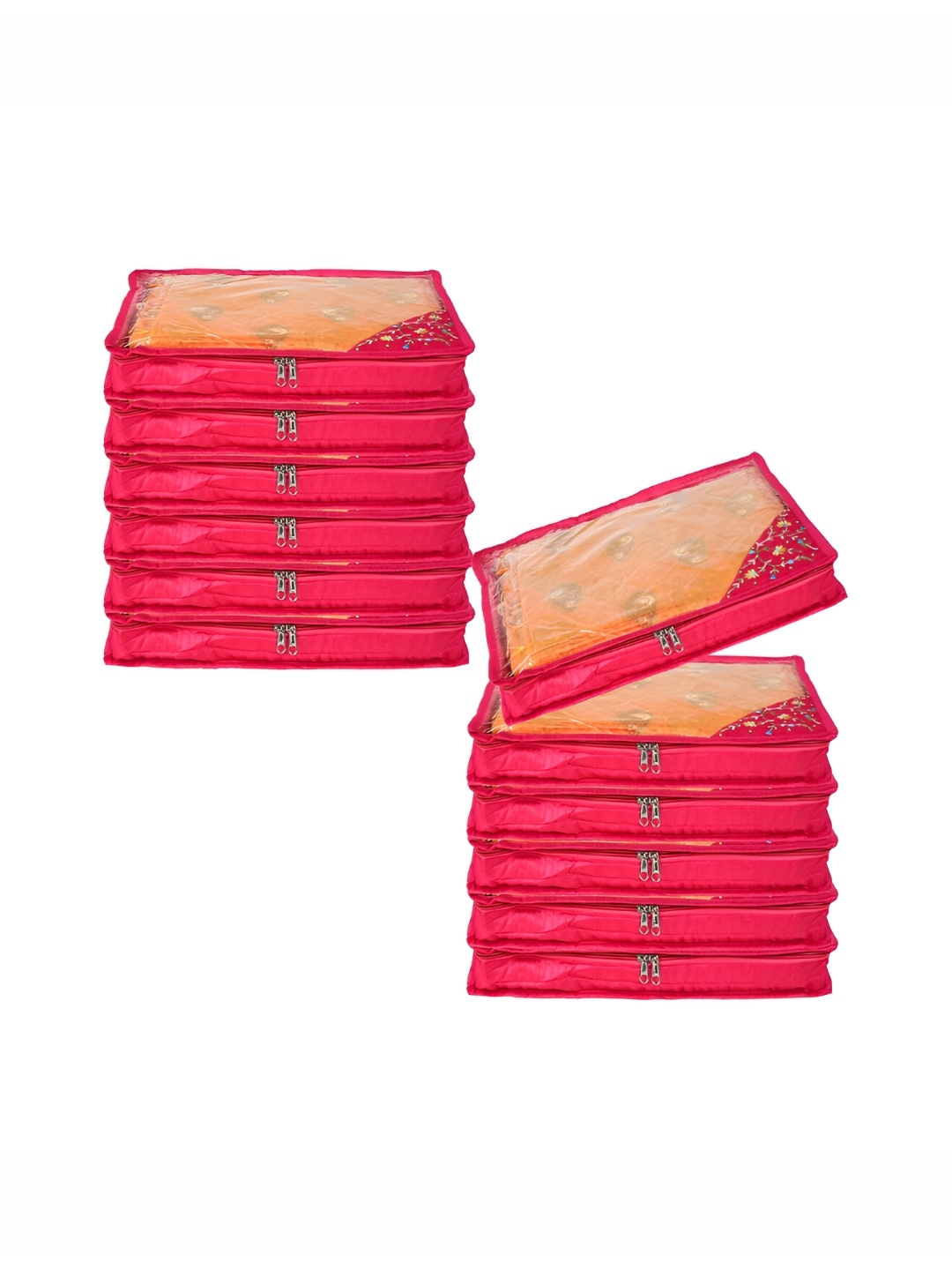 

Kuber Industries Pink 12 Pieces Multi-Utility Organisers