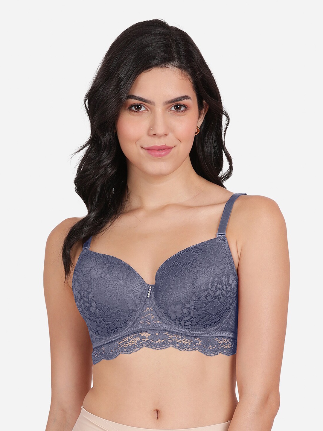 

Susie Bra Self Design Medium Coverage Lightly Padded T-shirt Bra With All Day Comfort, Blue