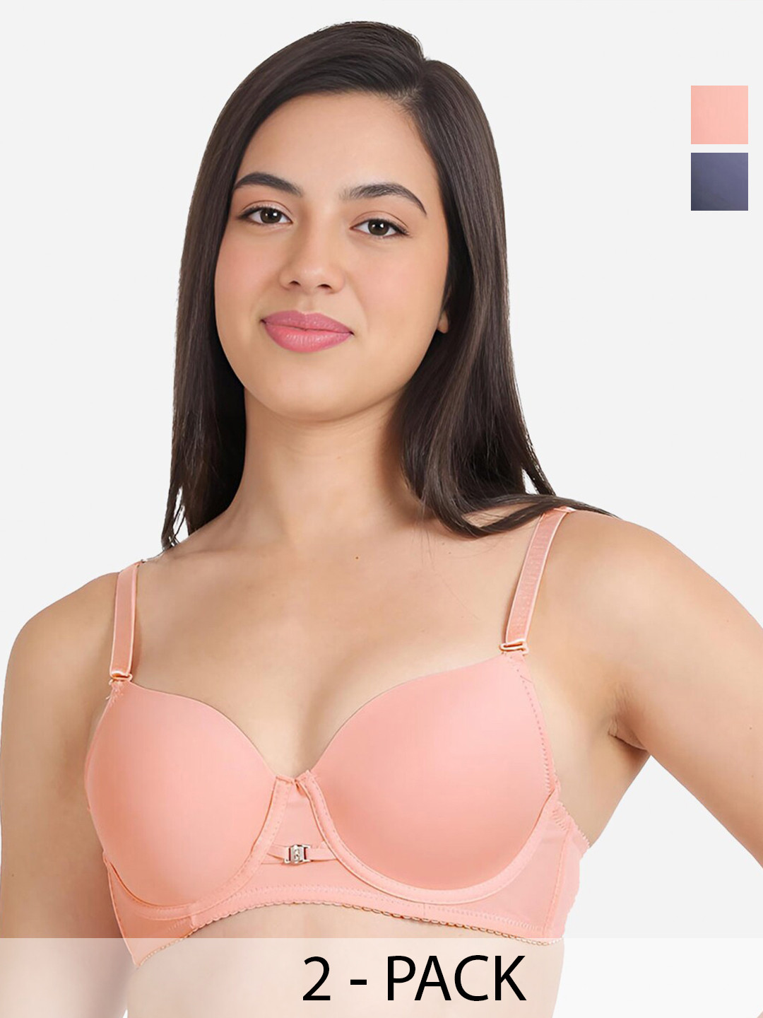 

Susie Pack Of 2 Full Coverage Underwired Lightly Padded T-shirt Bras- All Day Comfort, Blue