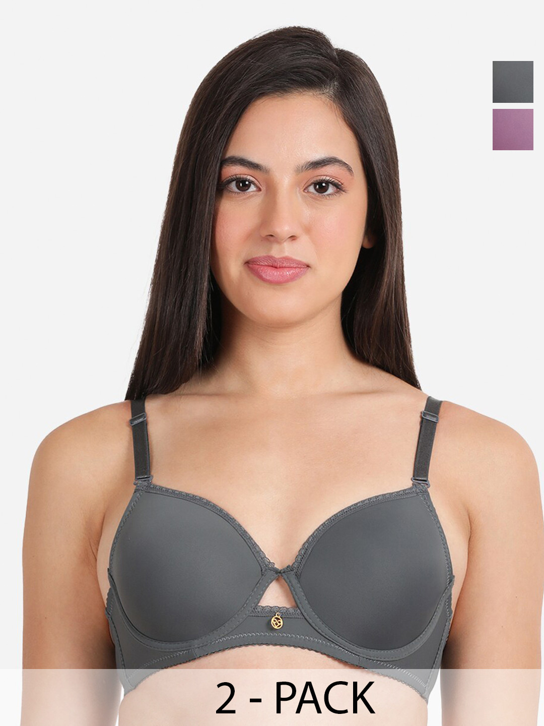 

Susie Pack of 2 Full Coverage Lightly Padded Balconette Bra With All Day Comfort, Purple