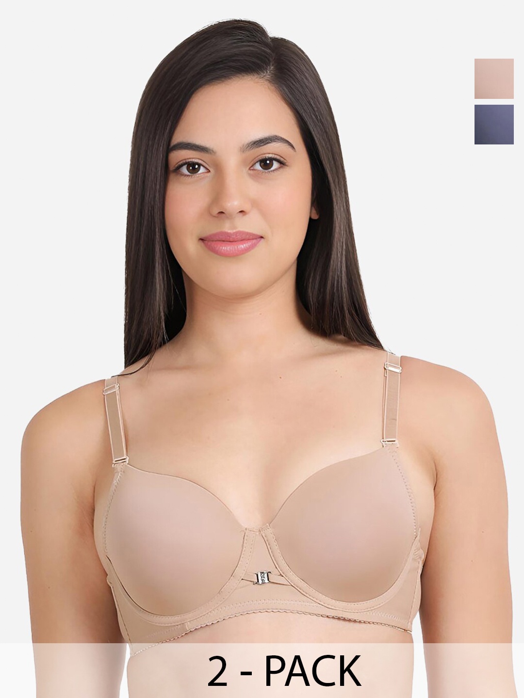 

Susie Bra Pack Of 2 Medium Coverage Lightly Padded T-shirt Bra With All Day Comfort, Beige