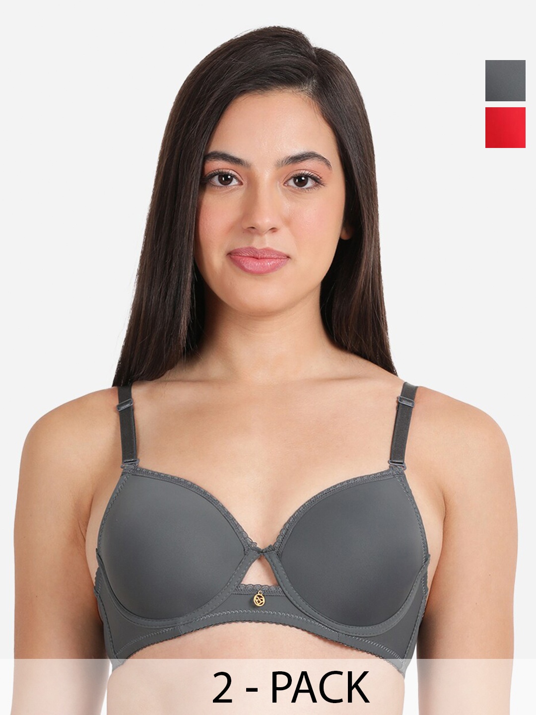 

Susie Pack of 2 Full Coverage Lightly Padded Balconette Bra With All Day Comfort, Orange
