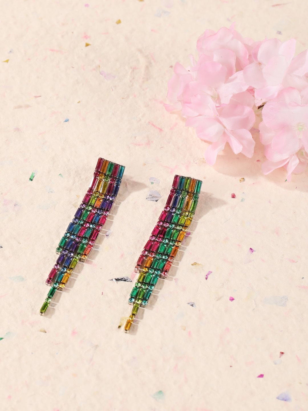 

Stylecast X KPOP Silver-Plated Rhinestone Drop Earrings